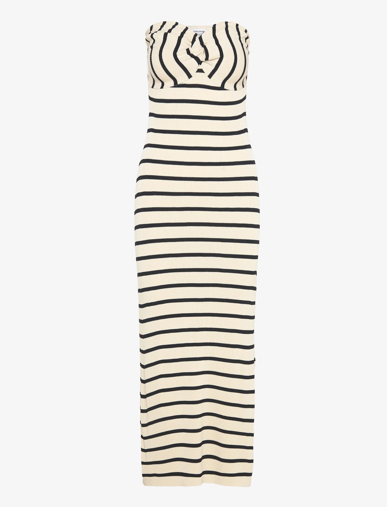 Bubbleroom - Lane Bustier Dress - fodralklänningar - light beige/striped - 1
