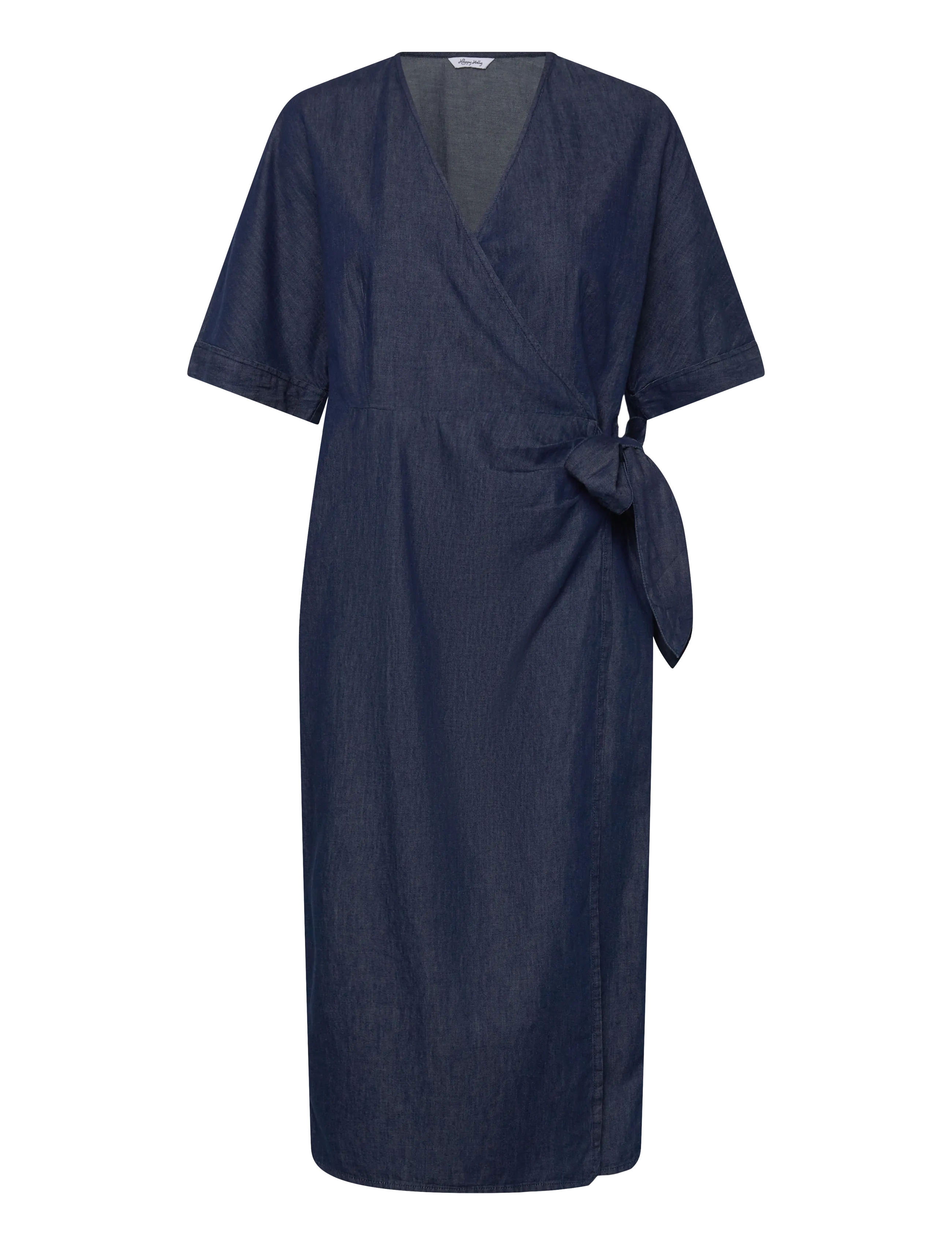 BUBBLEROOM Denim Wrap Kleid Navy - 32-34 - Damen