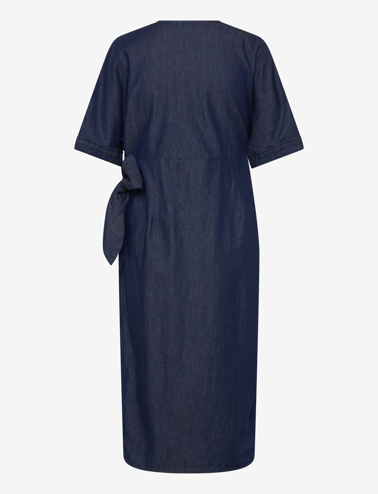 Bubbleroom - Denim Wrap Dress - omlottklänningar - dark blue - 2