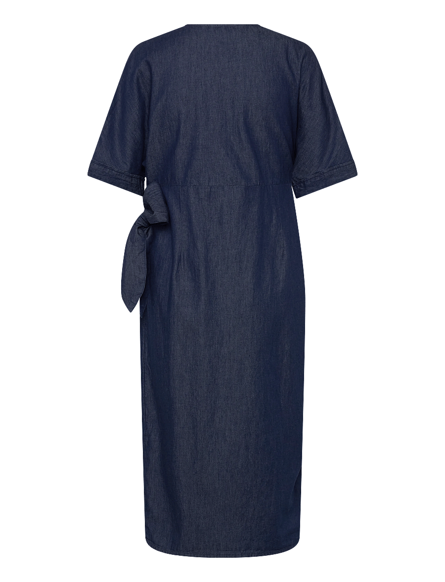 Bubbleroom - Denim Wrap Dress - slå-om-kjoler - dark blue - 2