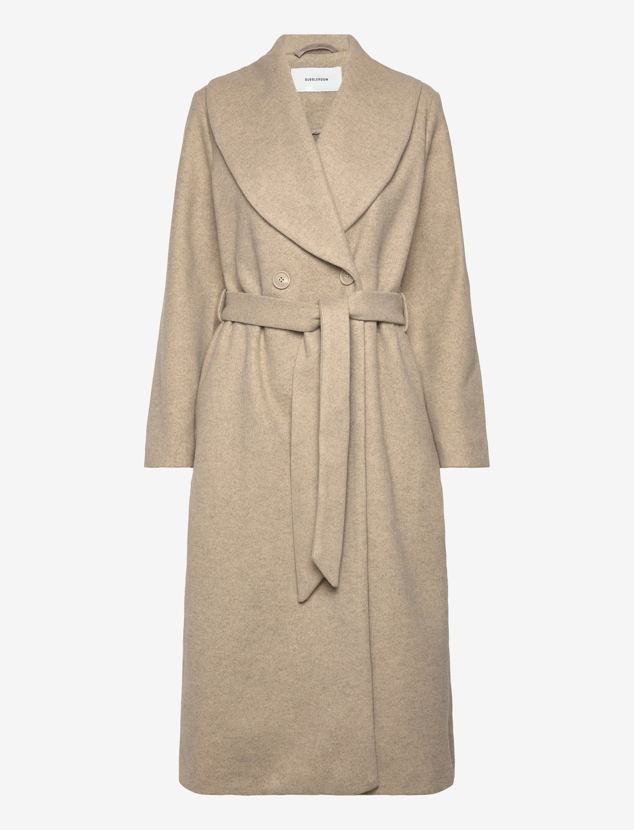 Bubbleroom - Shawl Collar Coat - wintermäntel - light beige - 0