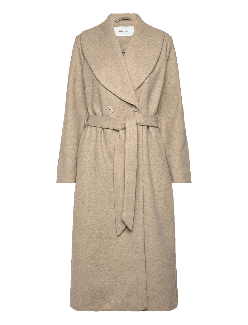 Bubbleroom - Shawl Collar Coat - light beige - 1