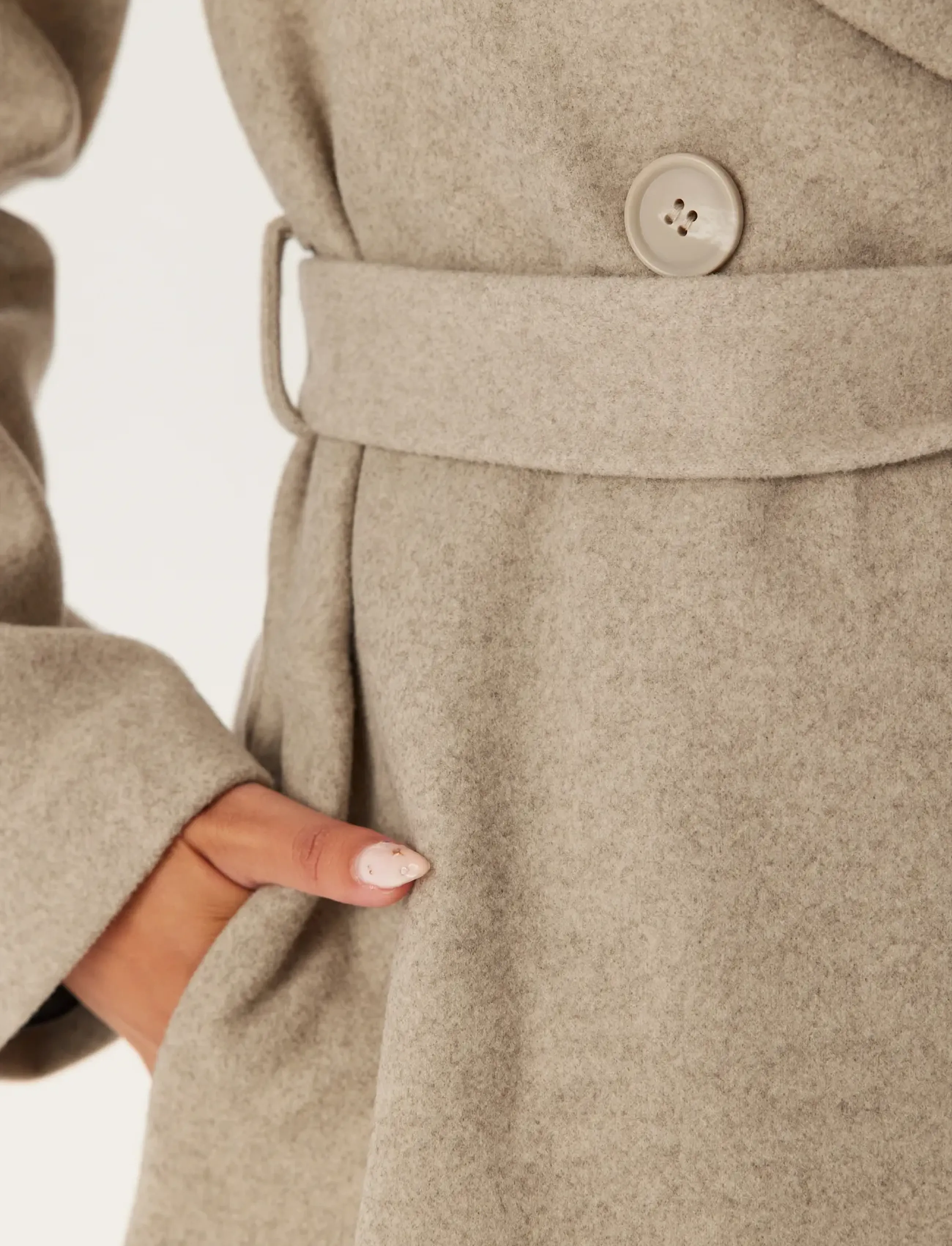 Bubbleroom - Shawl Collar Coat - wintermäntel - light beige - 5