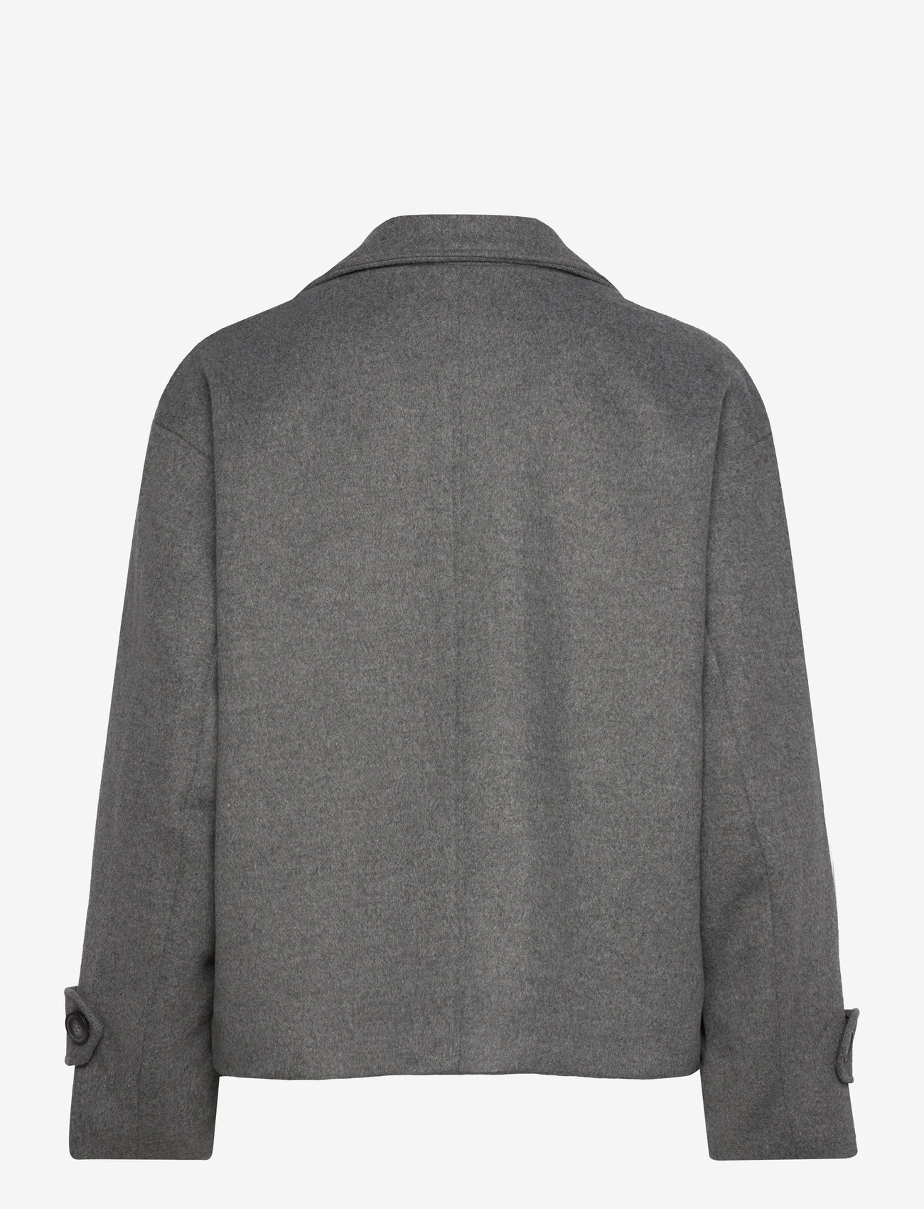 Bubbleroom - Renate Short Wool Blend Jacket - winter jacket - grey melange - 1