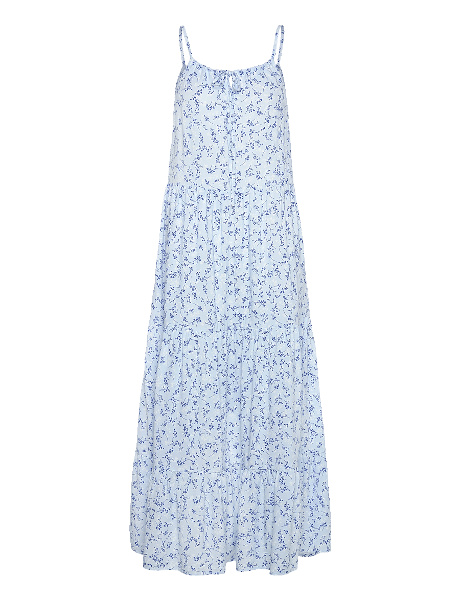 Bubbleroom - Magdalen Viscose strap dress - blue/patterned - 0