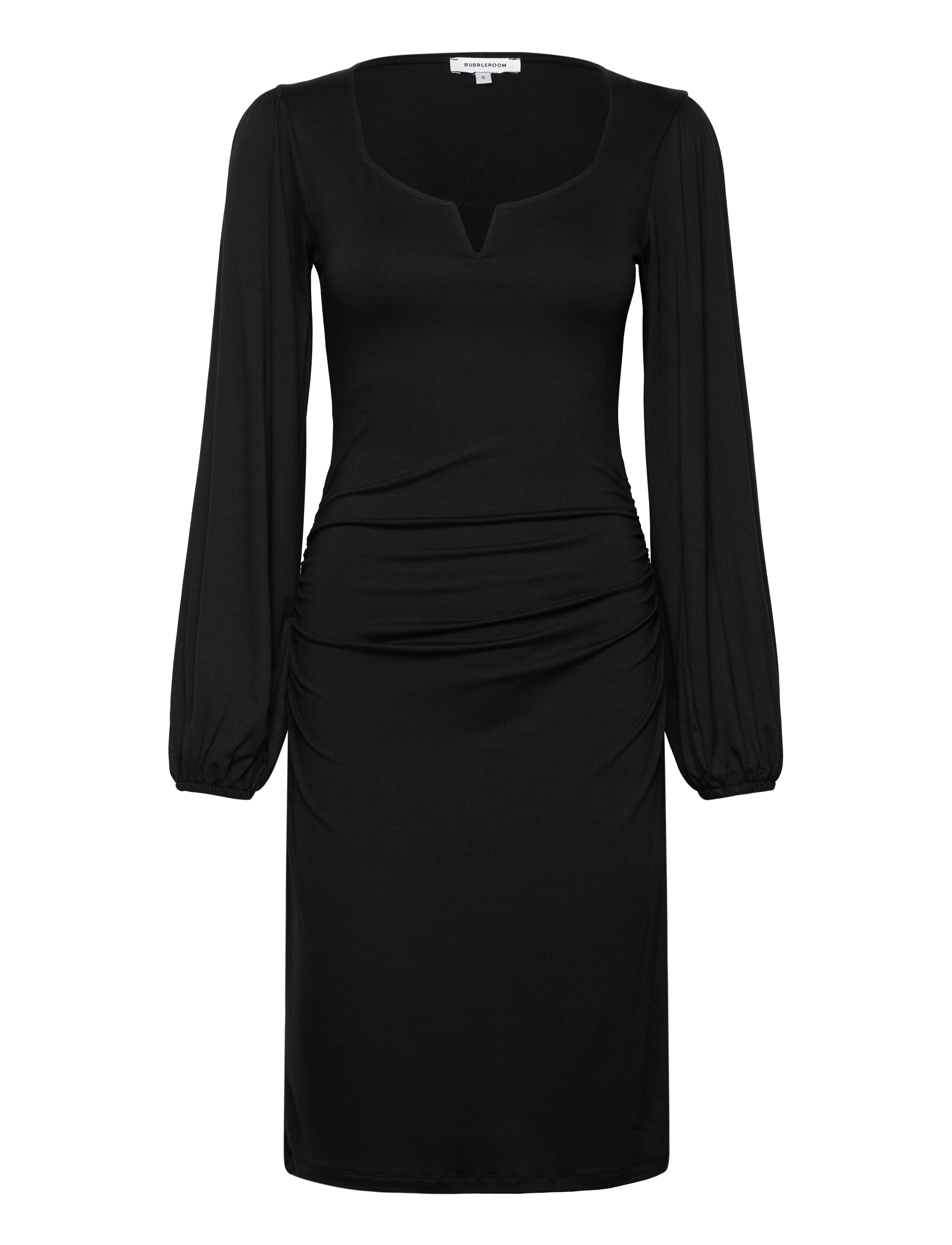 Bubbleroom Rudina Puff Sleeve Short Dress - Kleider - BLACK / black