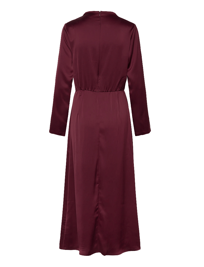 Bubbleroom - Satin High Collar Midi Dress - partykleider - burgundy - 2