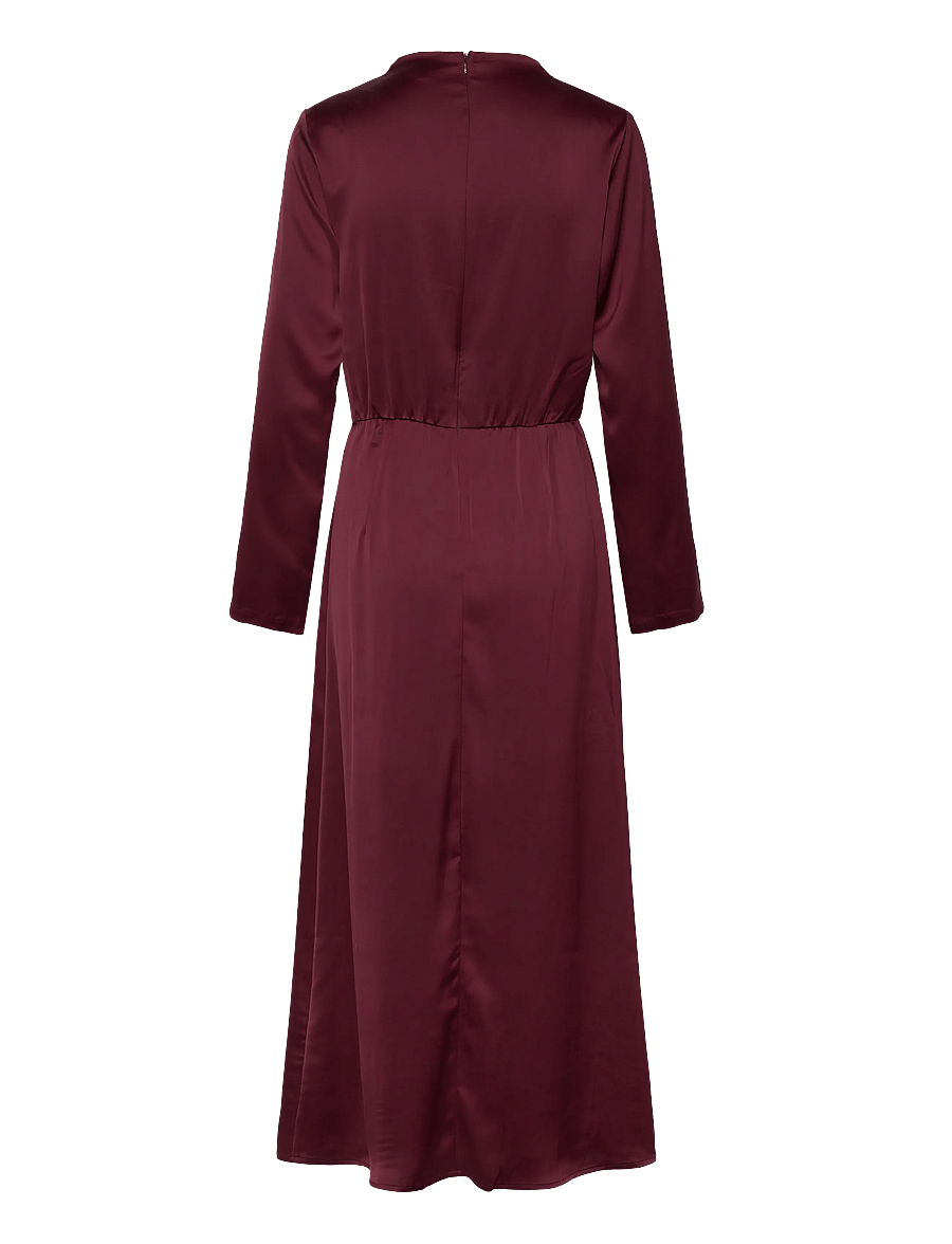 Bubbleroom - Satin High Collar Midi Dress - robes de fête - burgundy - 2