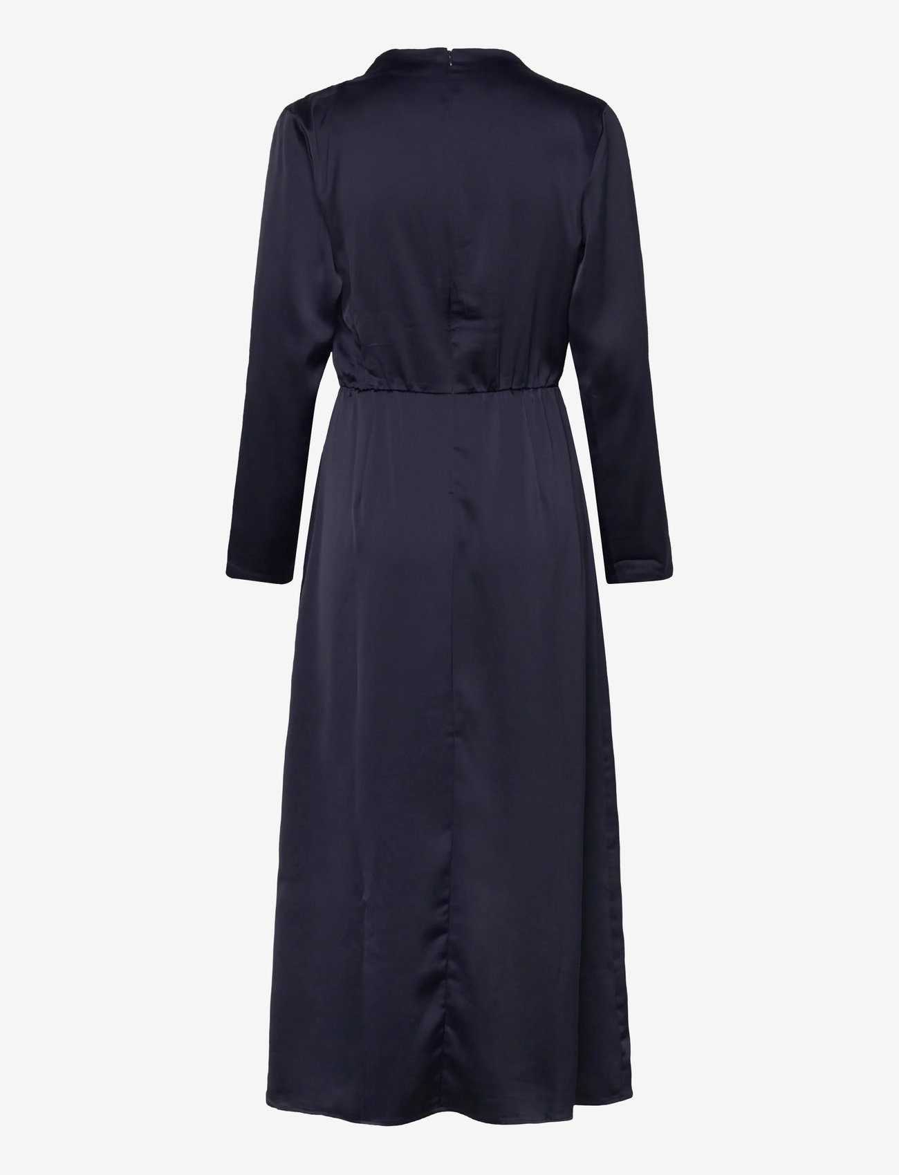 Bubbleroom - Satin High Collar Midi Dress - festkjoler - navy - 2