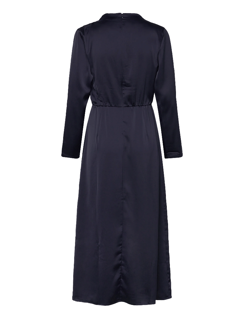 Bubbleroom - Satin High Collar Midi Dress - partykleider - navy - 2