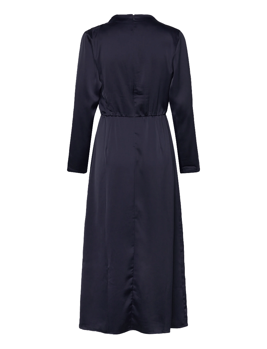 Bubbleroom - Satin High Collar Midi Dress - robes de fête - navy - 2