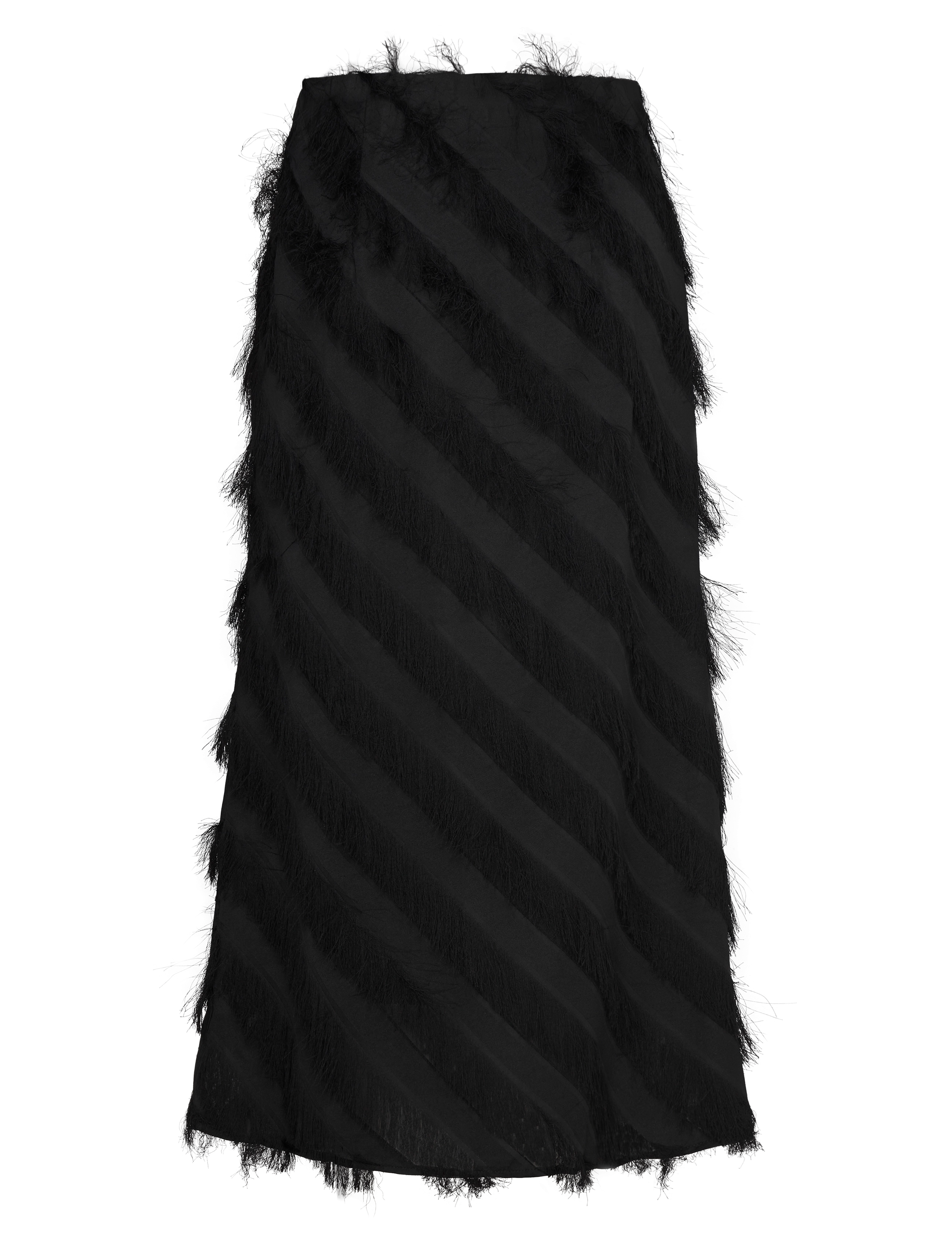 Bubbleroom - Wynona Fringe Skirt - midi-röcke - black - 2