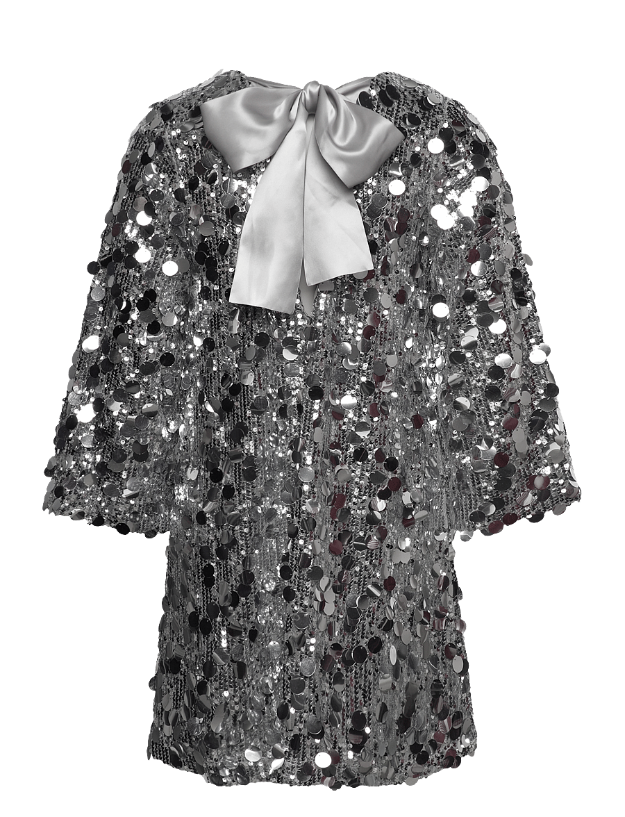 Bubbleroom - Zandrea Sequin Bow Dress - feestjurken - silver - 2