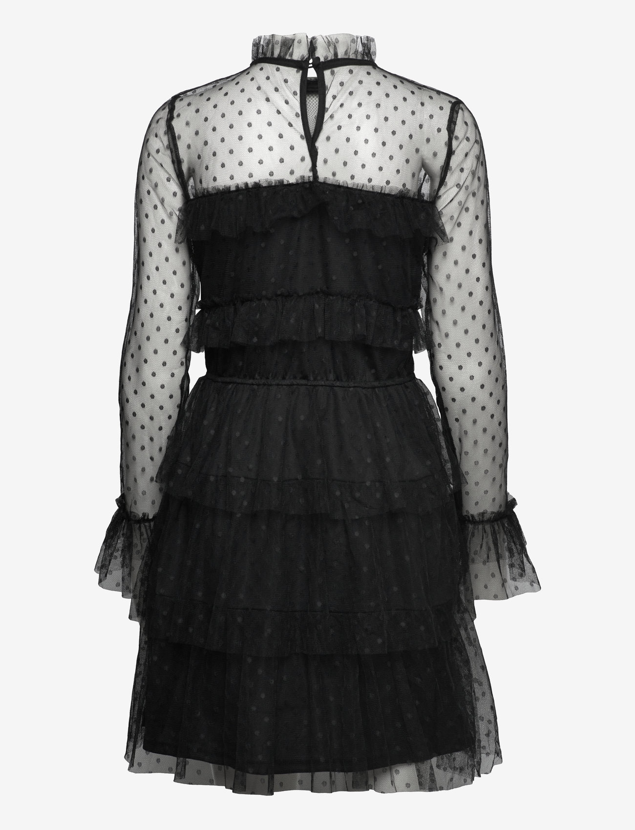 Bubbleroom - Rhoda Dotted Mesh L/S Dress - sutvirtinimas - black - 1