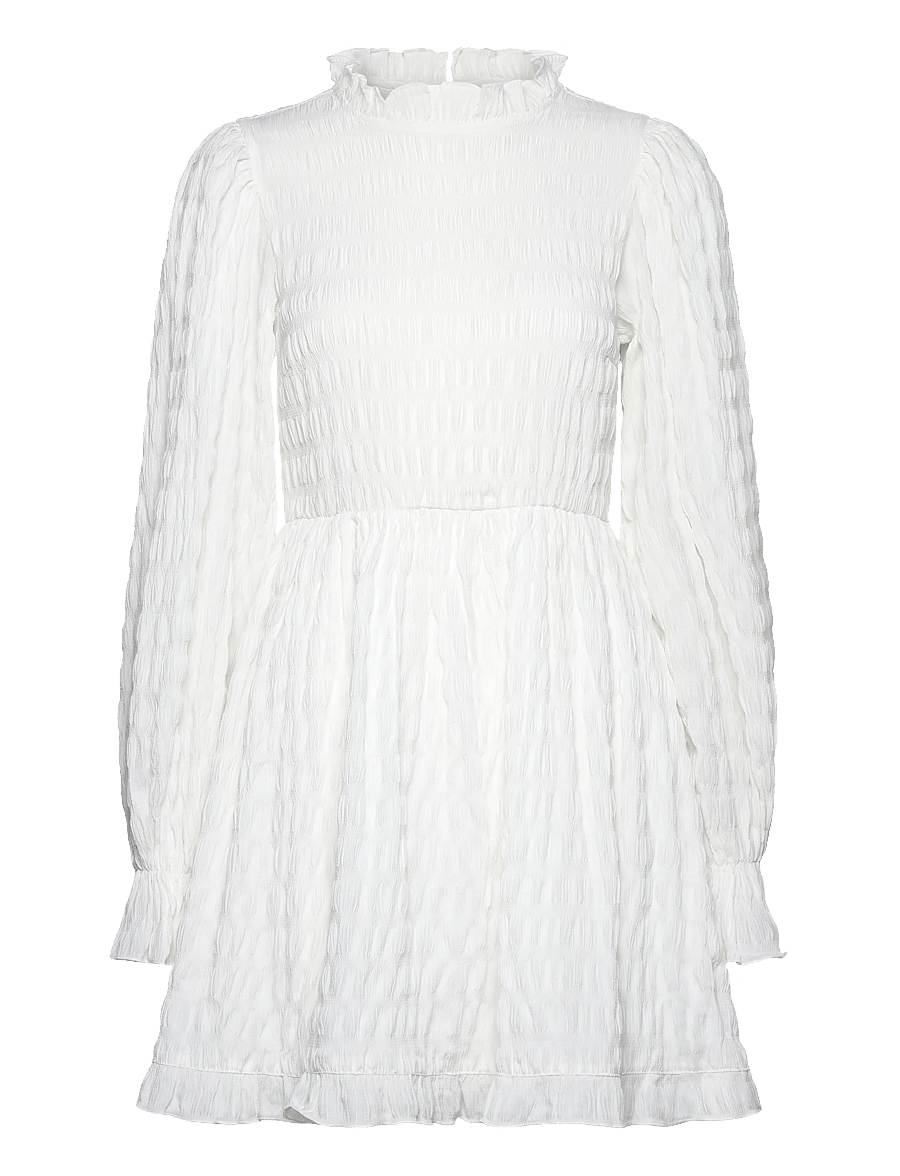 Bubbleroom - Frill Structured Dress - konfirmation - white - 1