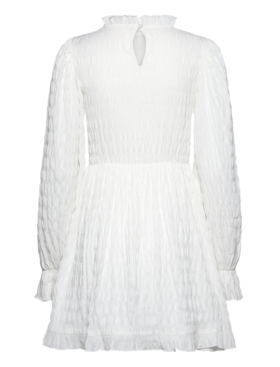 Bubbleroom - Frill Structured Dress - konfirmation - white - 2
