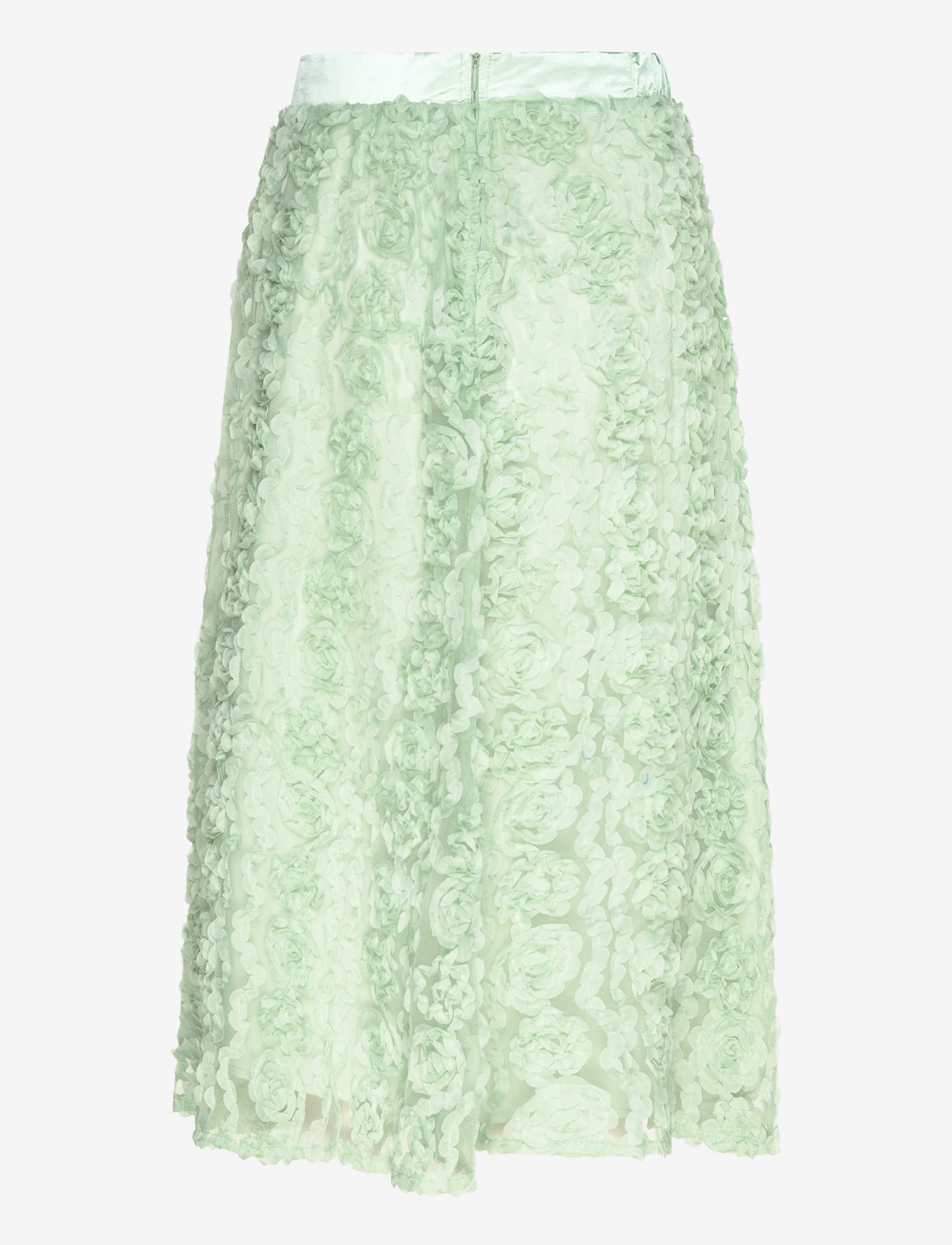 Bubbleroom - 3D Flower Midi Skirt - midi nederdele - dusty green - 2