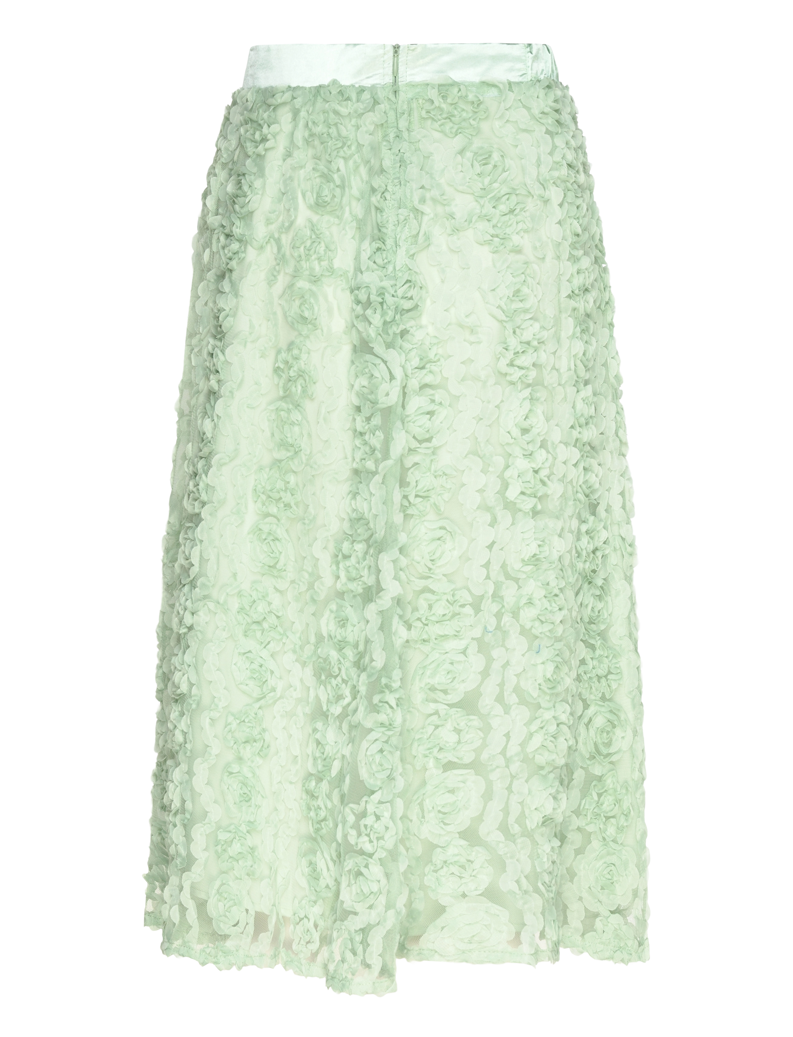 Bubbleroom - 3D Flower Midi Skirt - midi-röcke - dusty green - 2