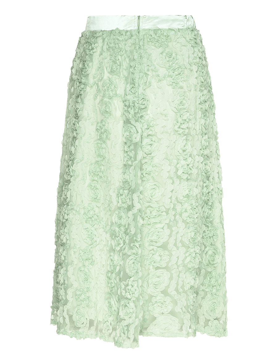 Bubbleroom - 3D Flower Midi Skirt - midiseelikud - dusty green - 2