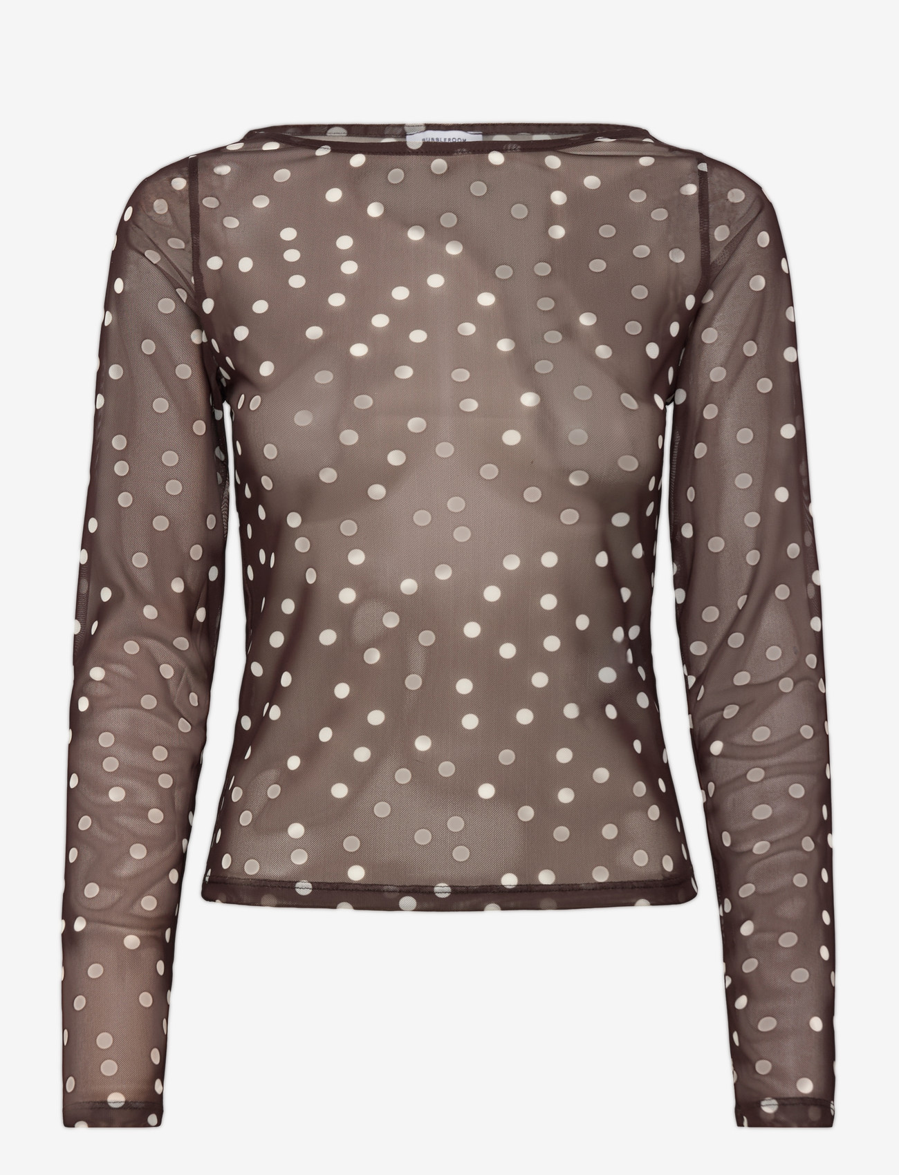 Bubbleroom - Long Sleeve Mesh Top - pikkade varrukatega alussärgid - brown/cream - 1