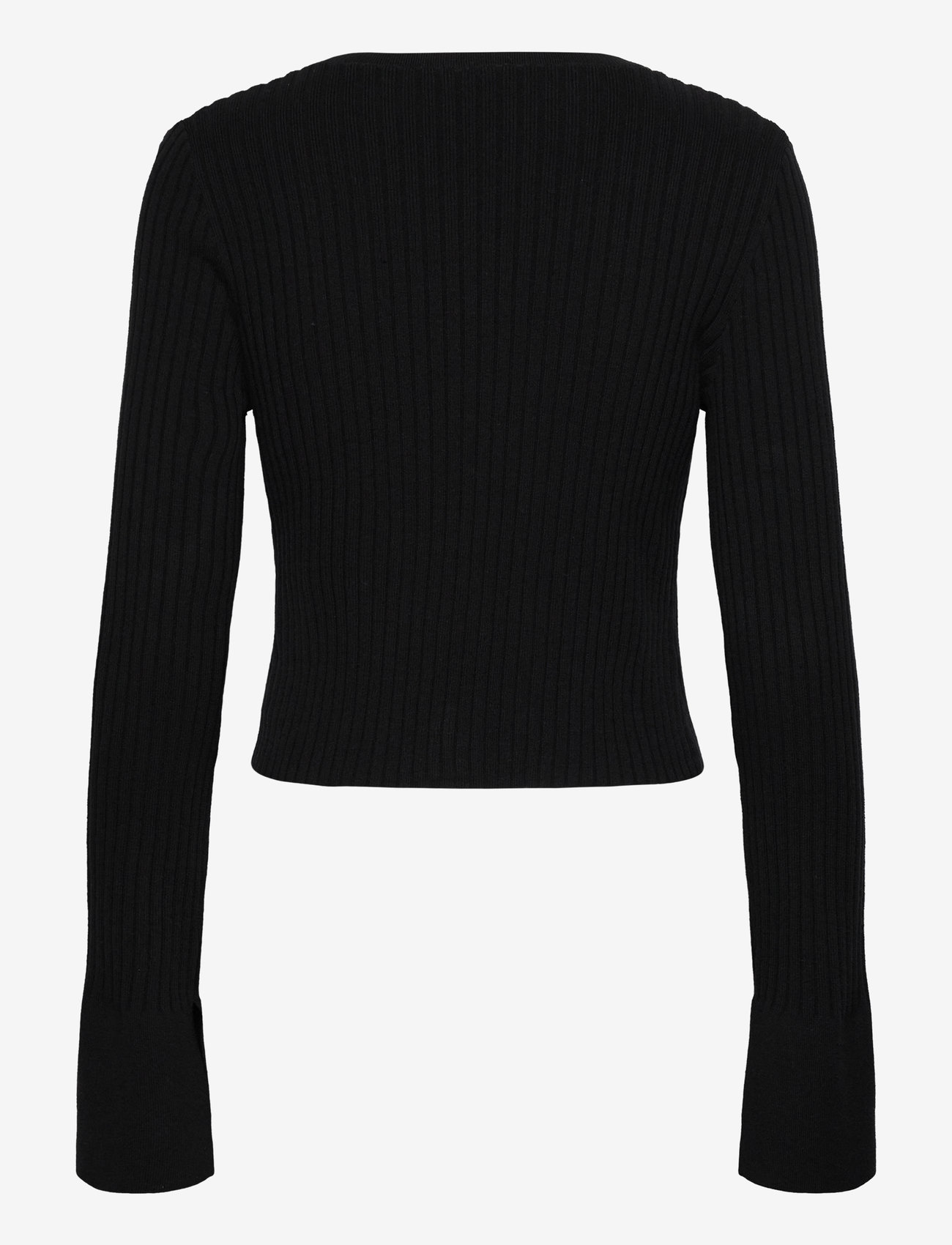 Bubbleroom - Emelie Knitted Bow Cardigan - cardigans - black - 1