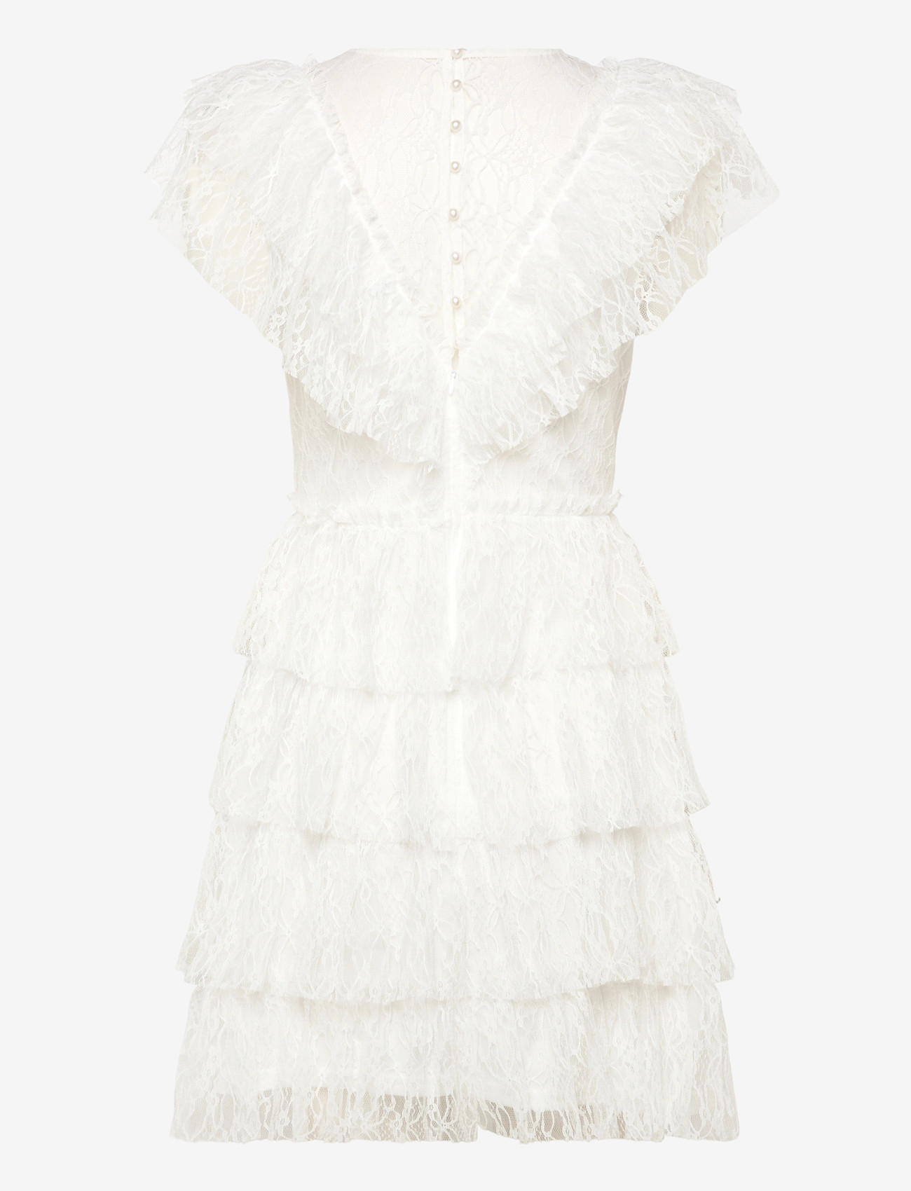 Bubbleroom - Lace Frill Short Dress - konfirmation - white - 2