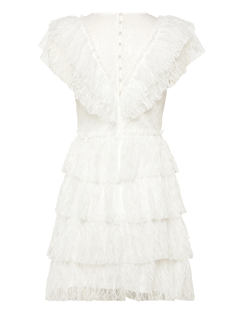 Bubbleroom - Lace Frill Short Dress - konfirmation - white - 2