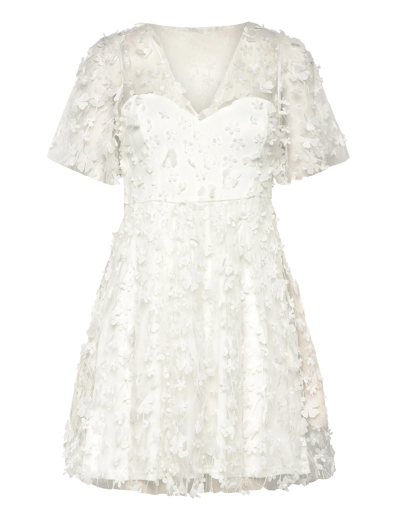 Bubbleroom - 3D Floral V-Neck Dress