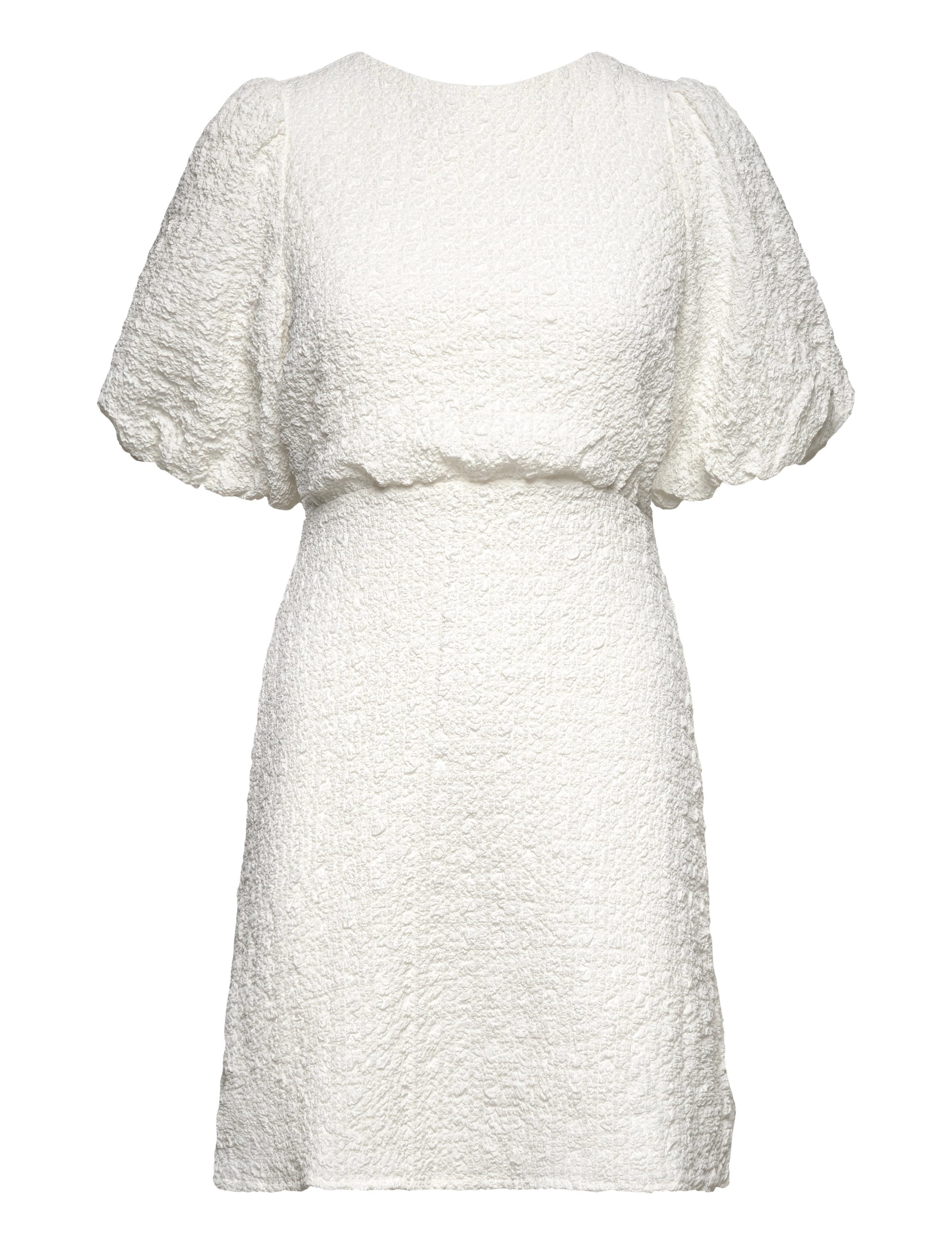 BUBBLEROOM Structured Bow Kurz Kleid Weiß - XS - Damen