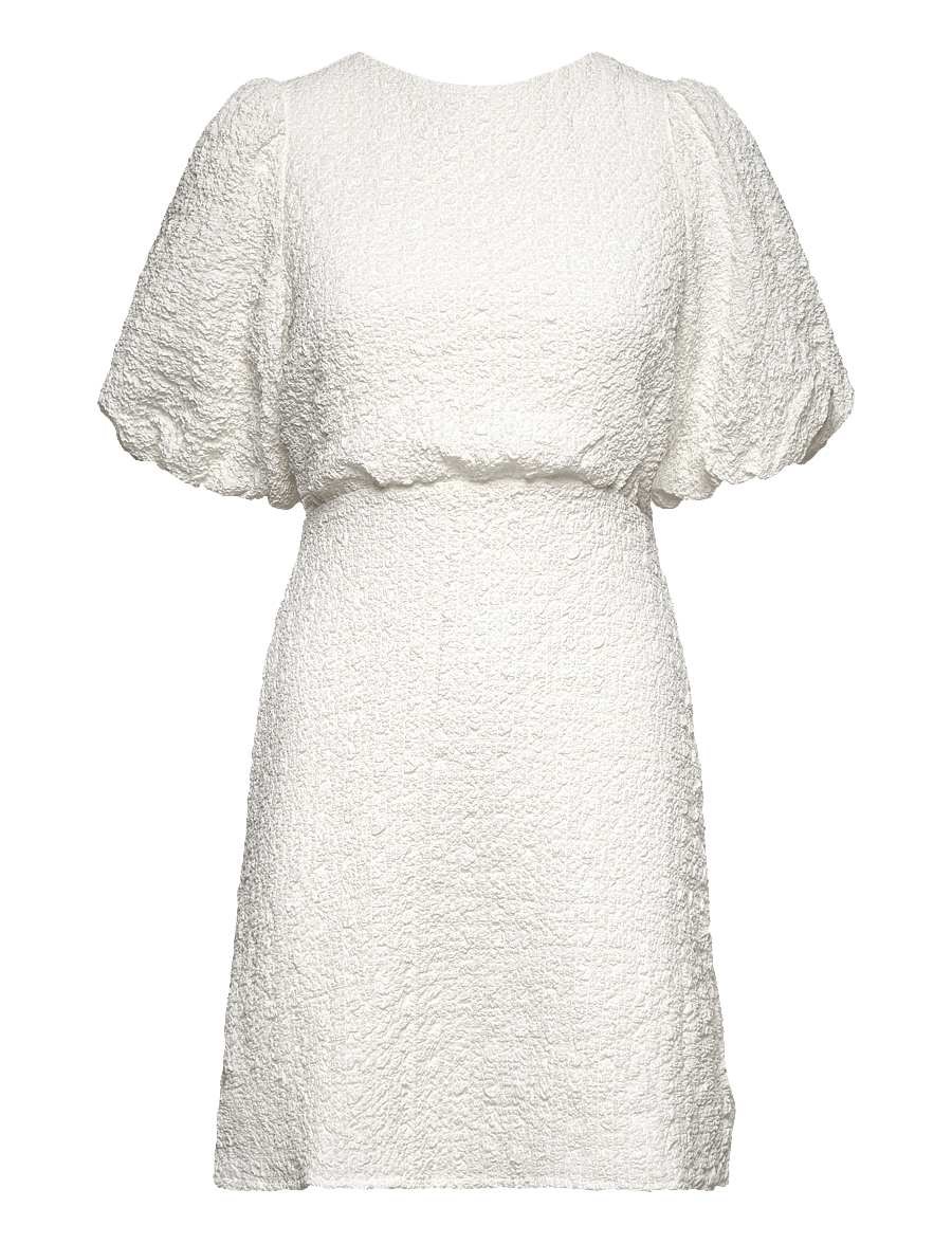 Bubbleroom - Structured Bow Short Dress - konfirmation - white - 1