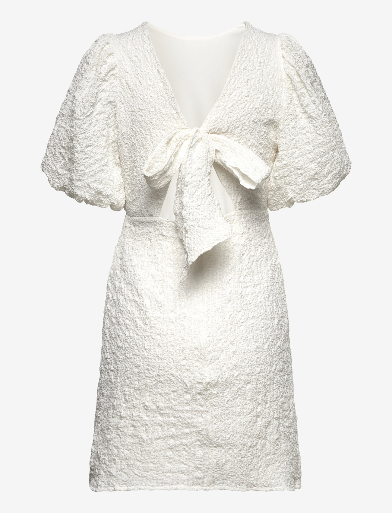 Bubbleroom - Structured Bow Short Dress - festklänningar - white - 2