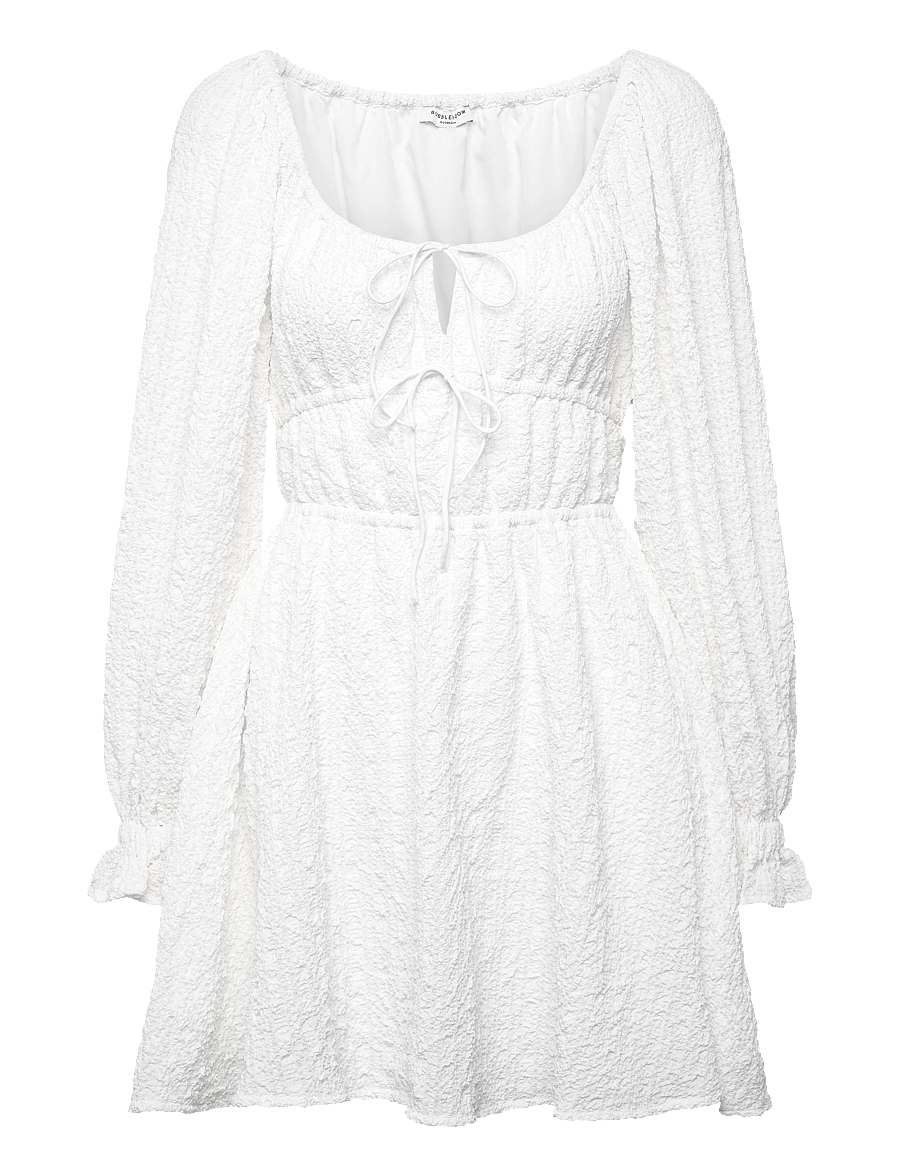 Bubbleroom - Diamond Neck Dress - white - 1