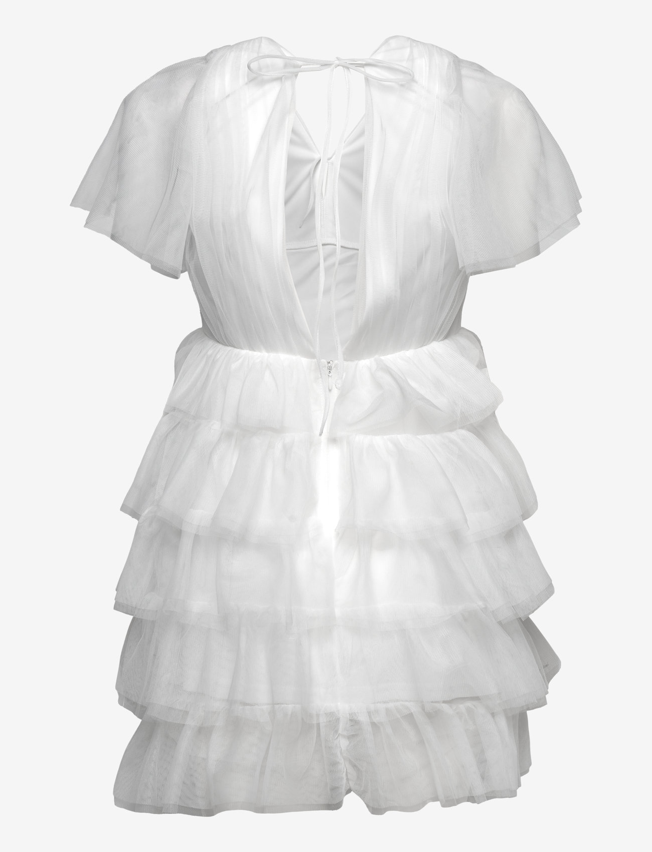 Bubbleroom - Deep V-neck Tulle Dress - sukienki na imprezę - white - 2