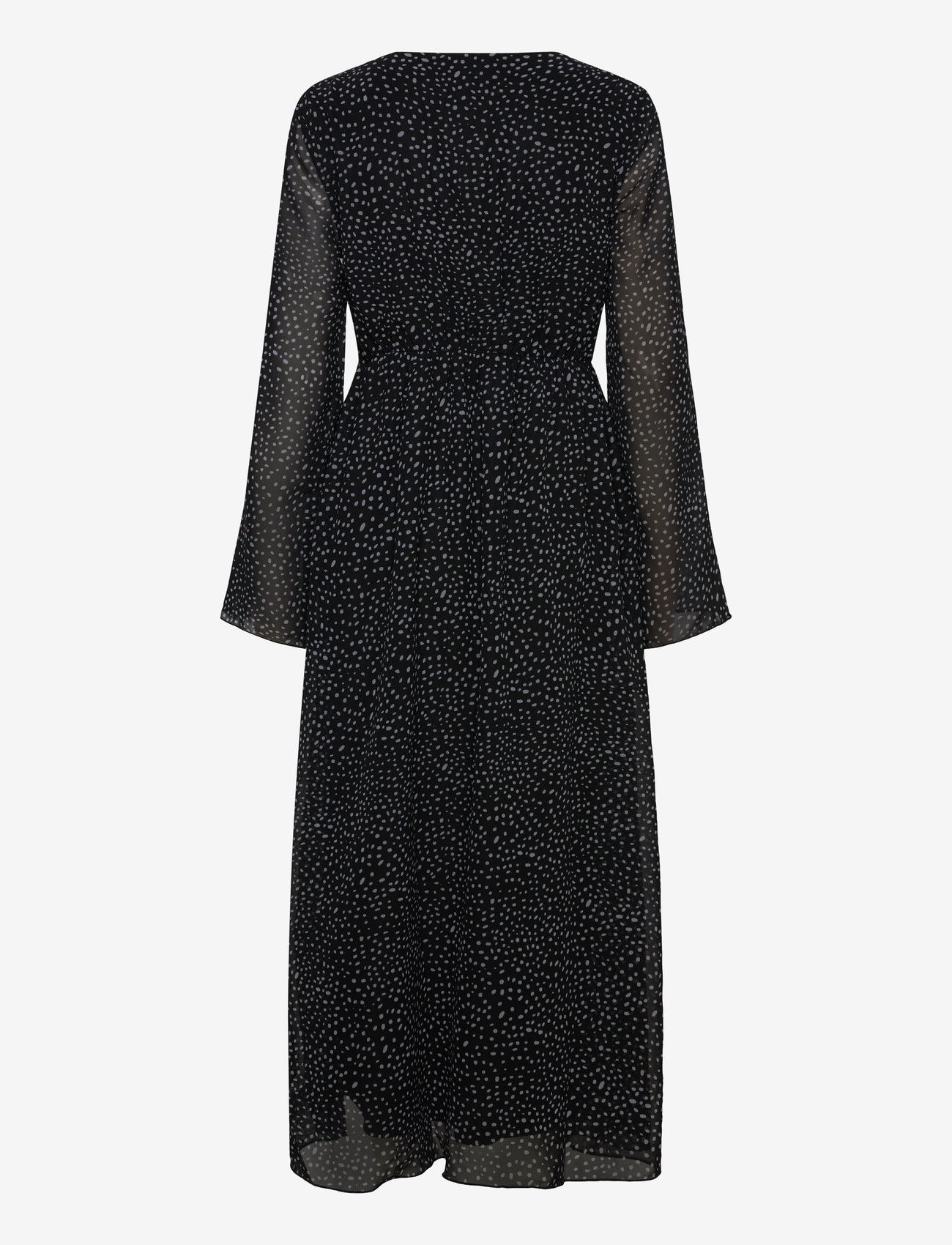 Bubbleroom - V-Neck Frill Dress - midi kjoler - black/dotted - 1