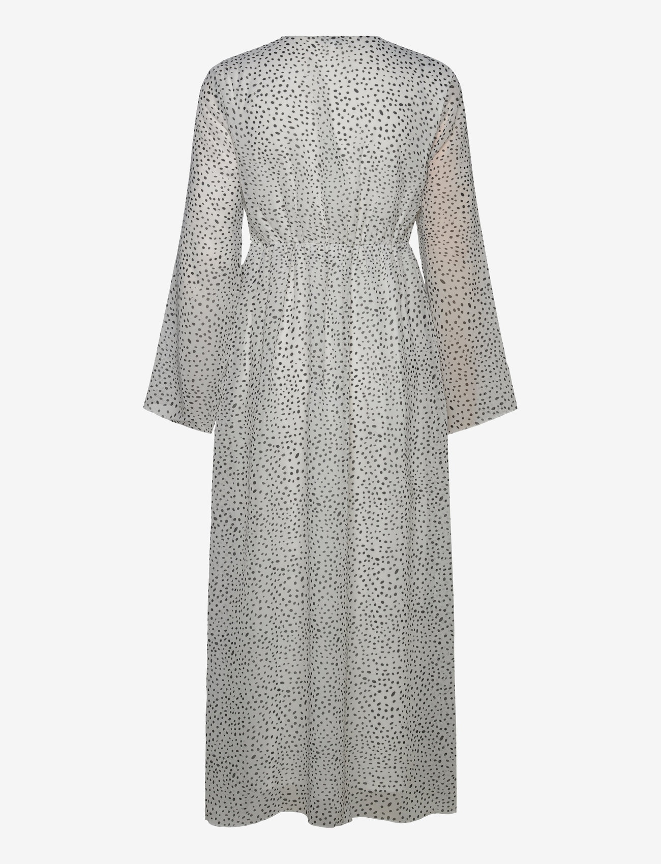 Bubbleroom - V-Neck Frill Dress - midiklänningar - light beige/dotted - 1