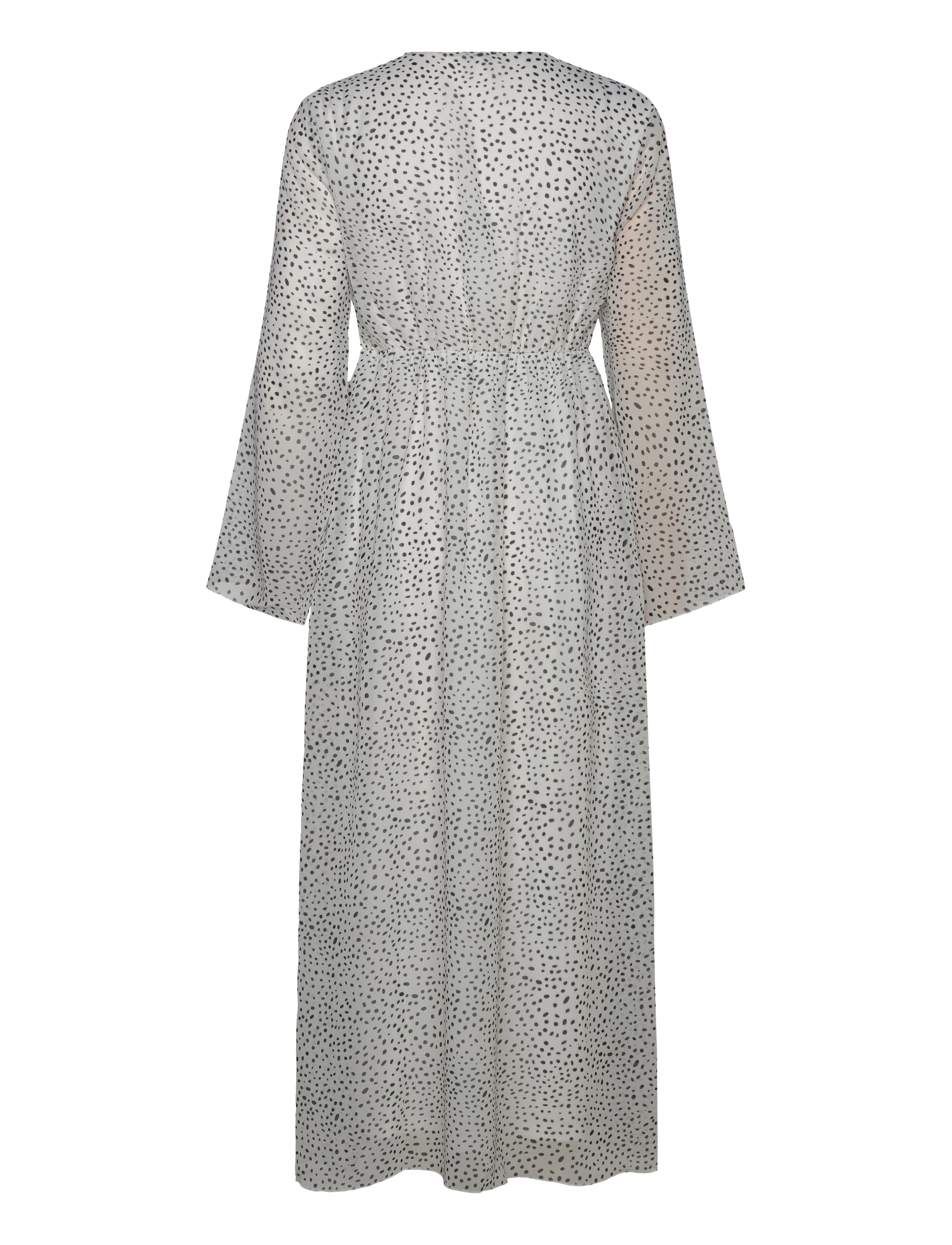 Bubbleroom - V-Neck Frill Dress - midikleider - light beige/dotted - 1