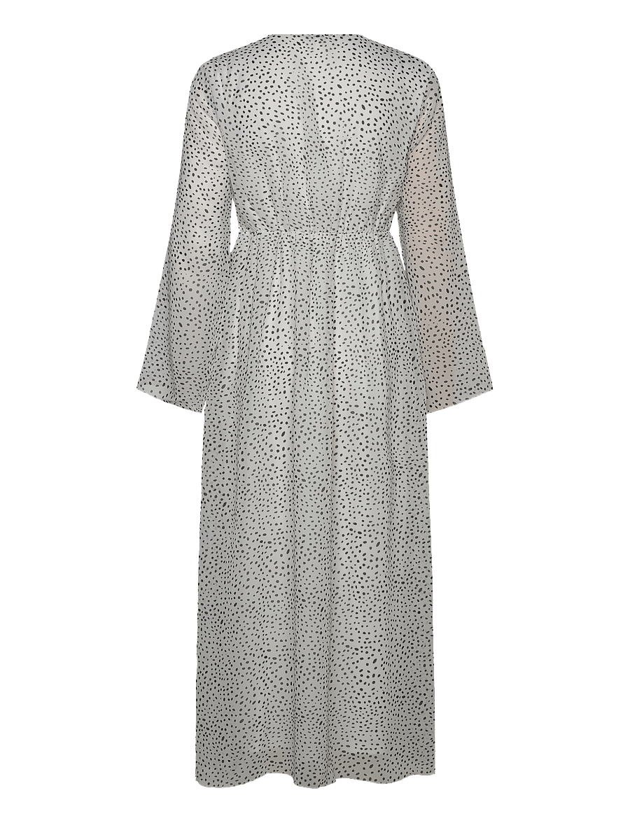 Bubbleroom - V-Neck Frill Dress - midikleider - light beige/dotted - 1