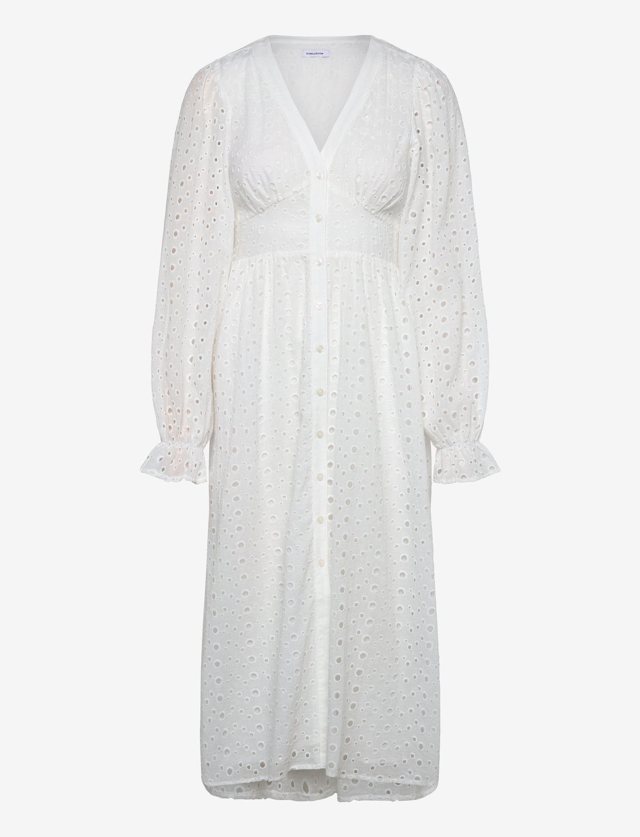 Bubbleroom - Broderie Anglaise Midi Dress - konfirmationstøj - white - 1