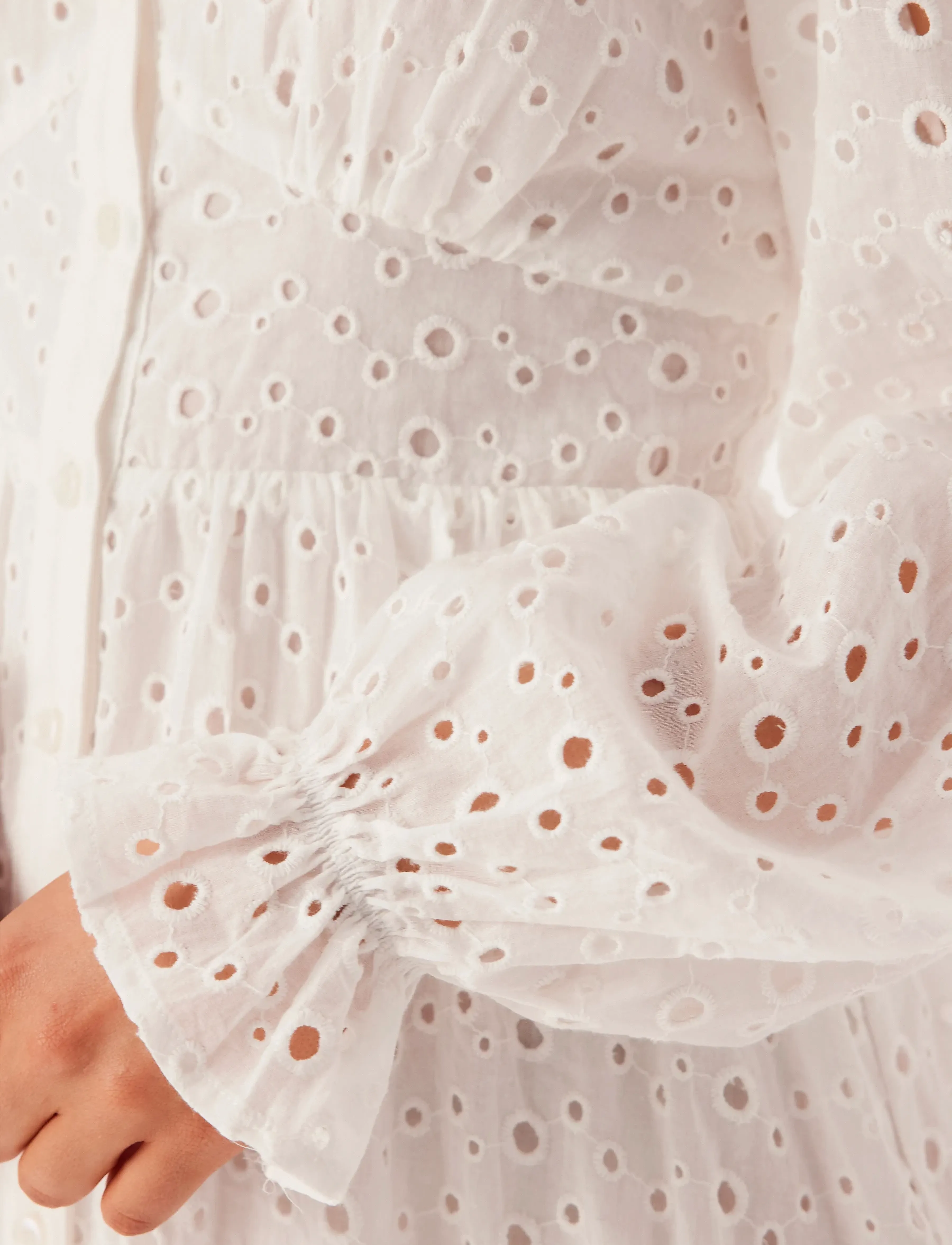 Bubbleroom - Broderie Anglaise Midi Dress - white - 5