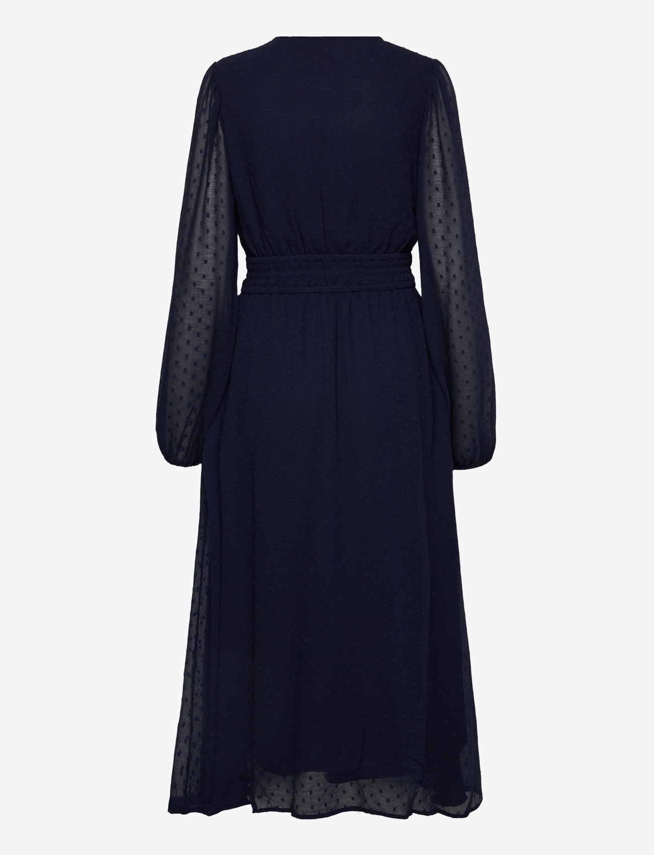 Bubbleroom - Dobby Dot Smock Midi Dress - midikleidid - dark blue - 2