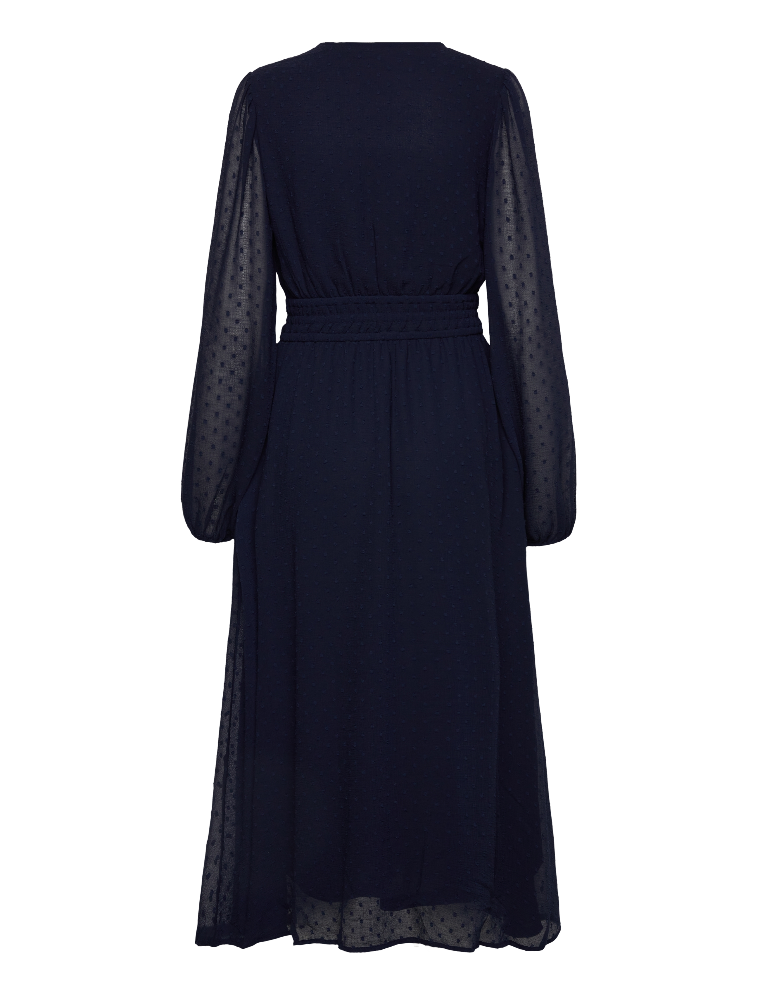 Bubbleroom - Dobby Dot Smock Midi Dress - midikleider - dark blue - 2