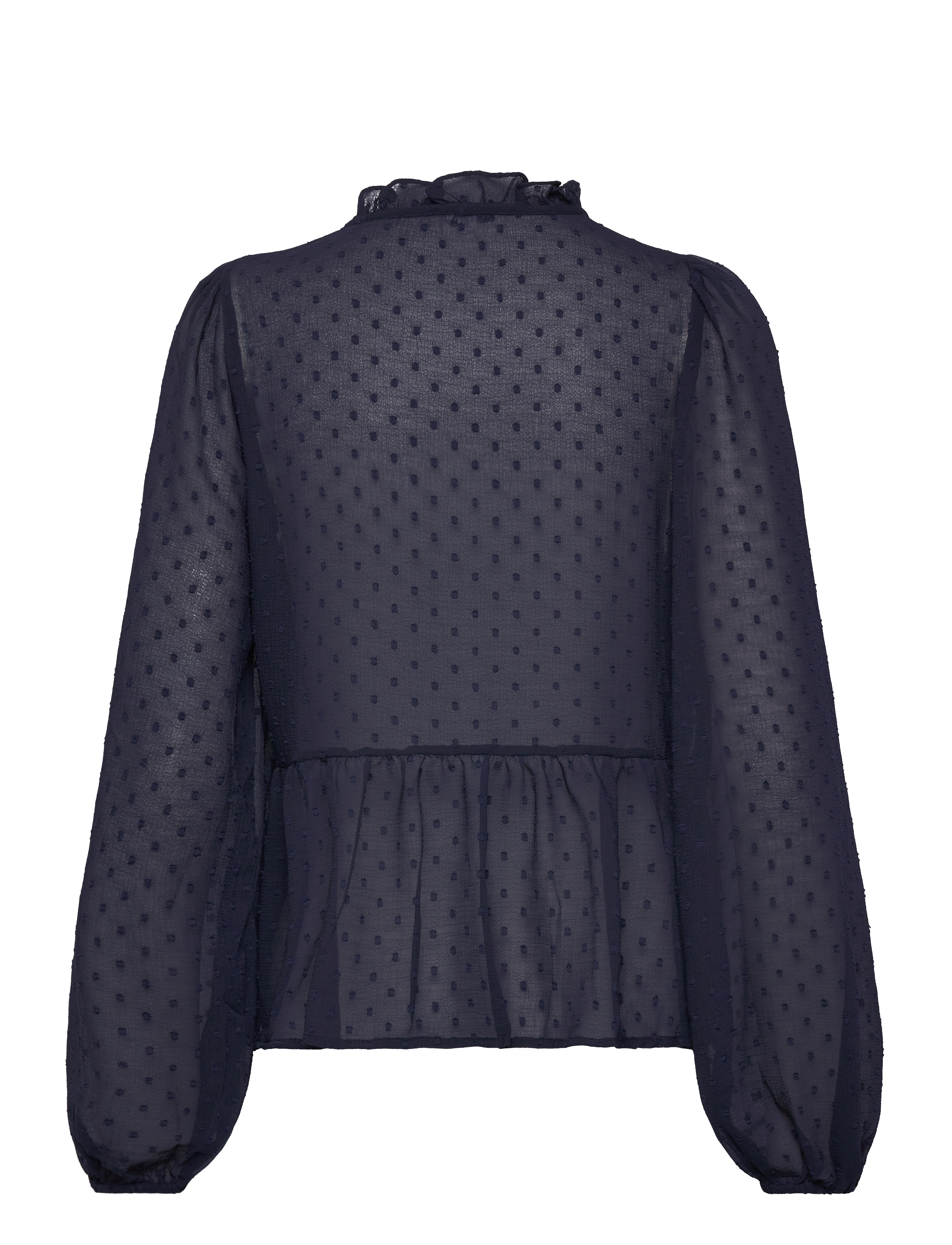 Bubbleroom - Peplum Dobby Dot Blouse - dark blue - 2