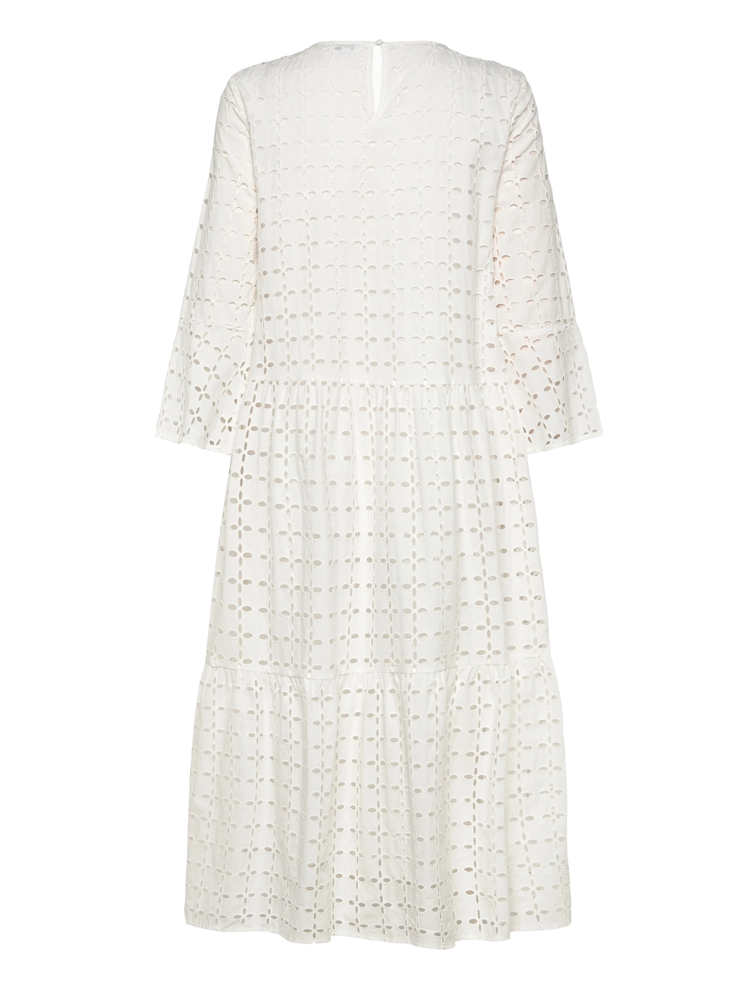 Bubbleroom - Broderie Anglaise Round Neck Dress - white - 2