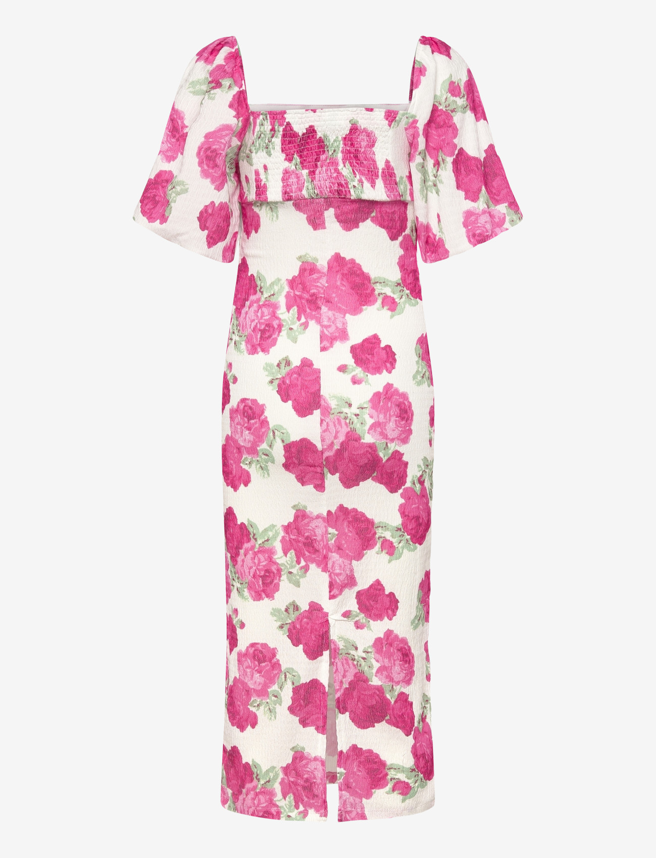 Bubbleroom - Volume Sleeve Midi Dress - sommerkjoler - pink/floral - 2