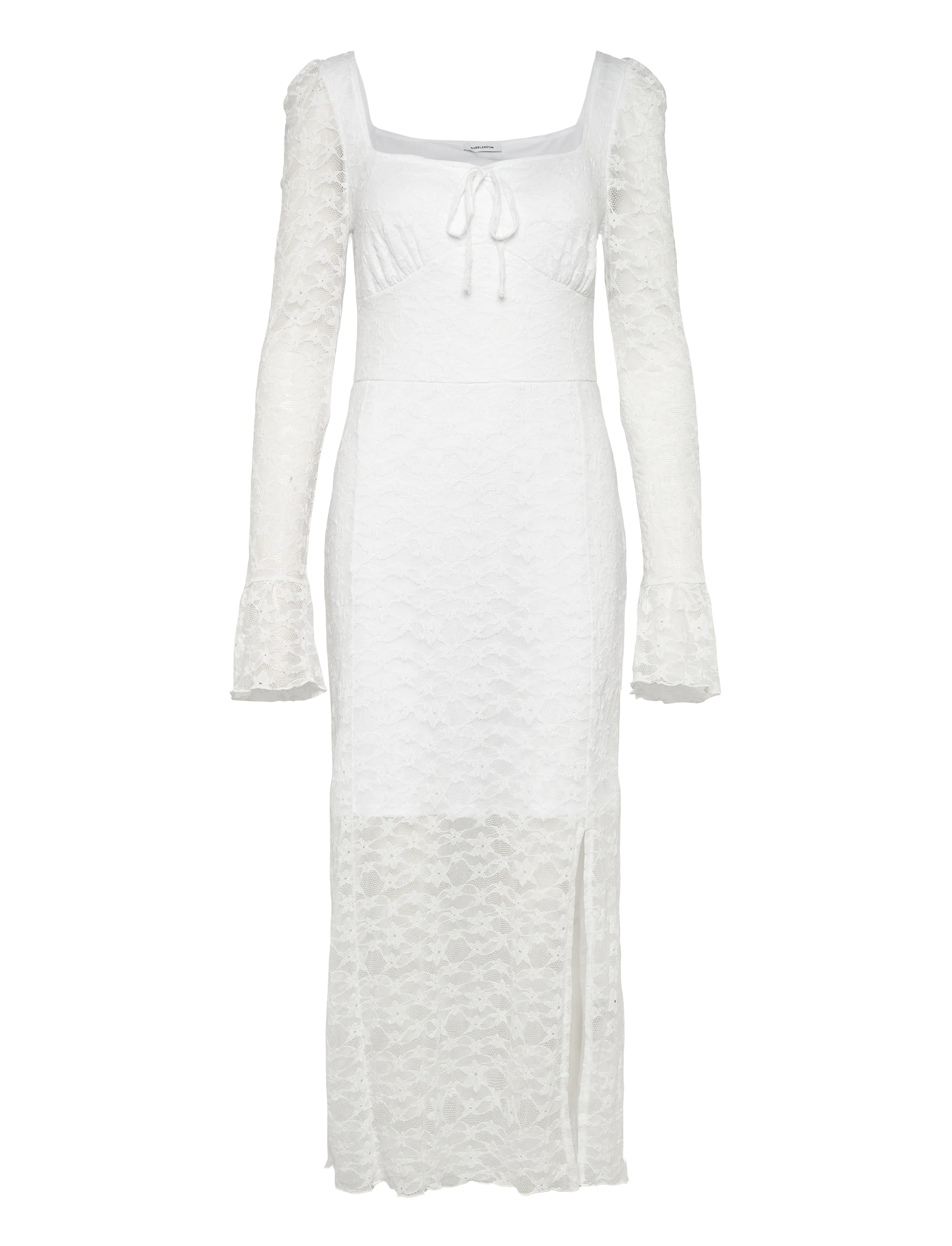 BUBBLEROOM Square Neck Strickjacke Kleid Weiß - XL - Damen