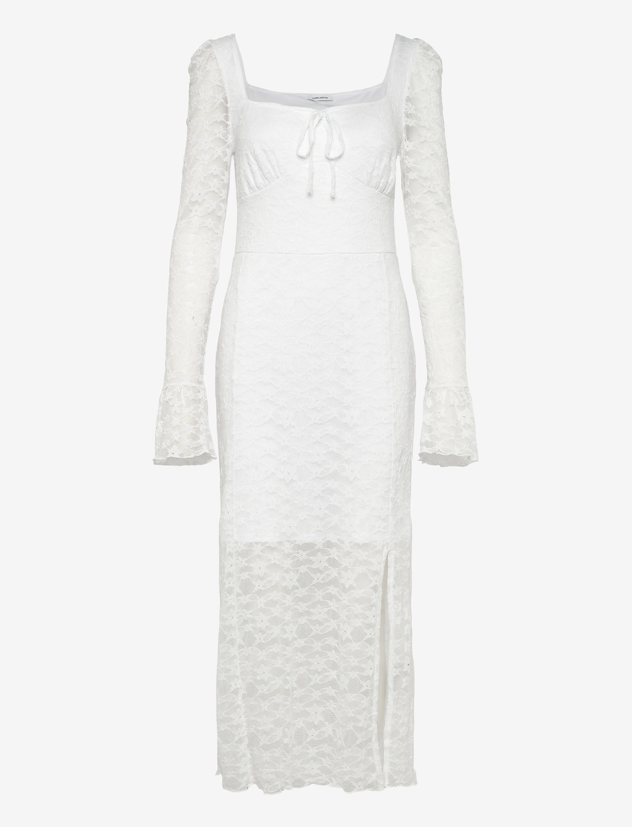 Bubbleroom - Square Neck Lace Dress - spets - white - 1