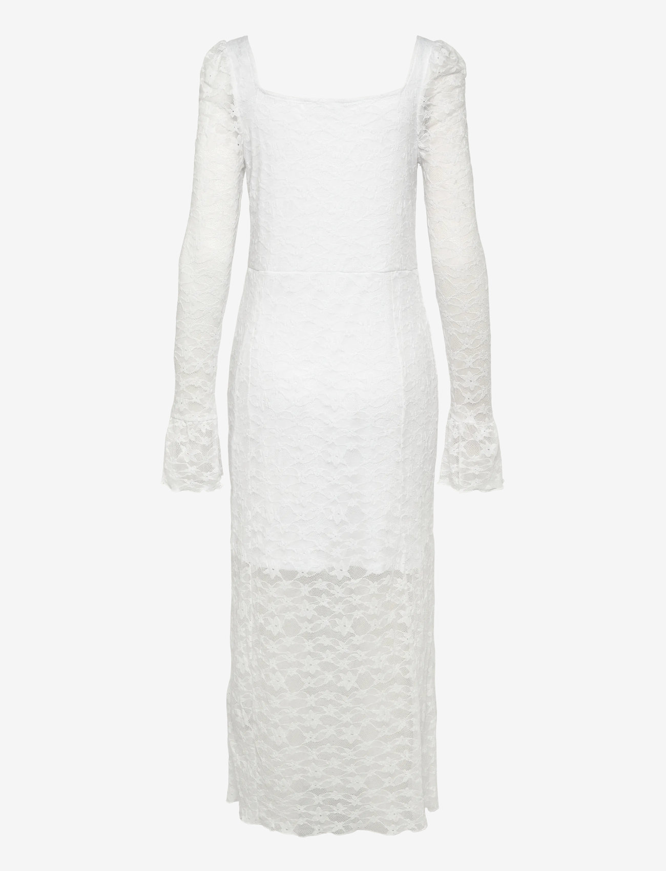Bubbleroom - Square Neck Lace Dress - spets - white - 2