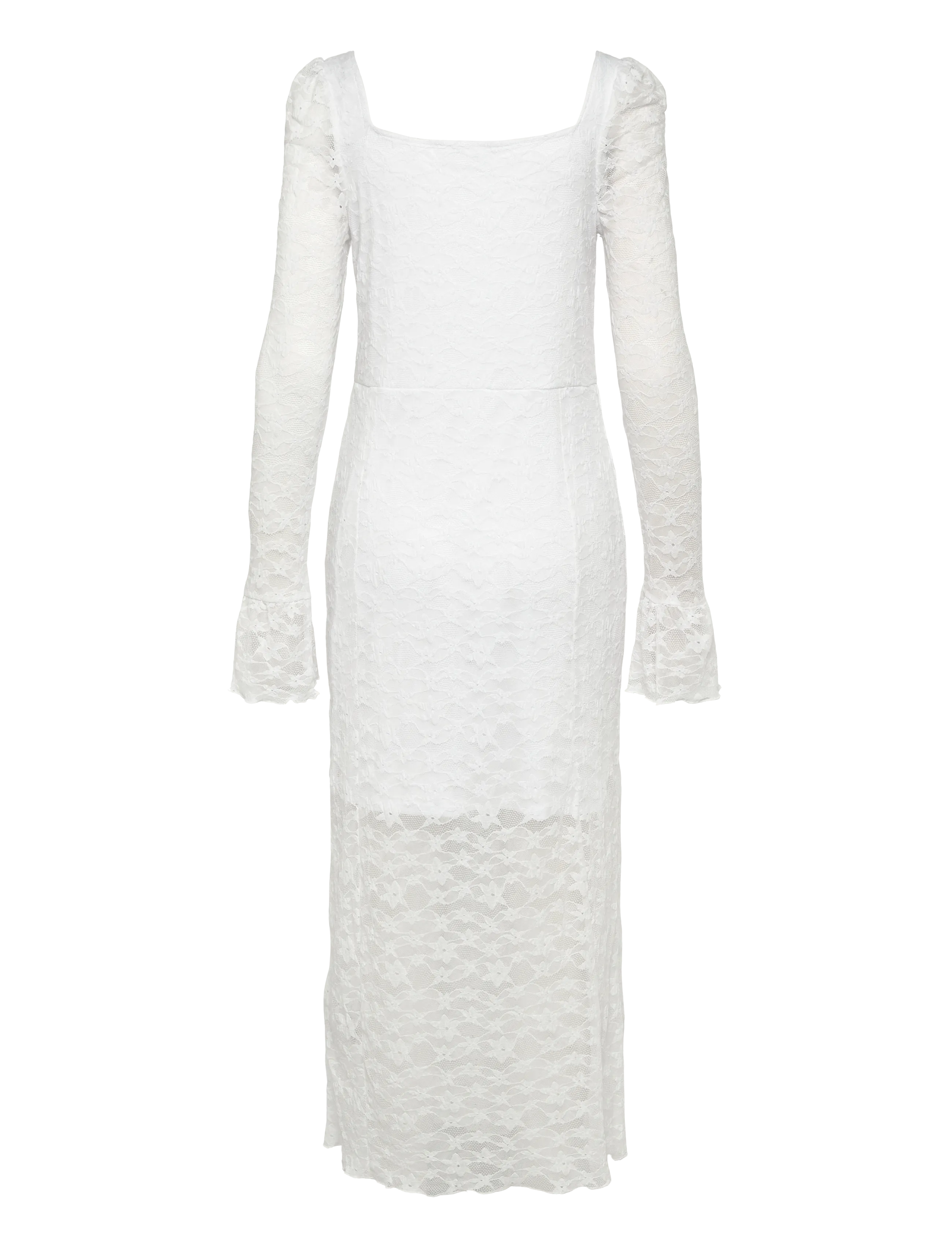 Bubbleroom - Square Neck Lace Dress - konfirmation - white - 2