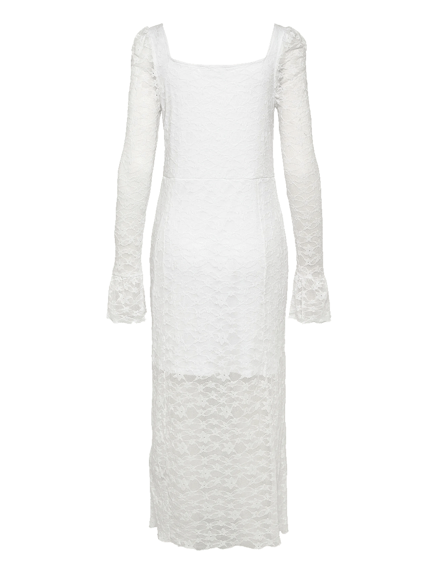 Bubbleroom - Square Neck Lace Dress - konfirmation - white - 2