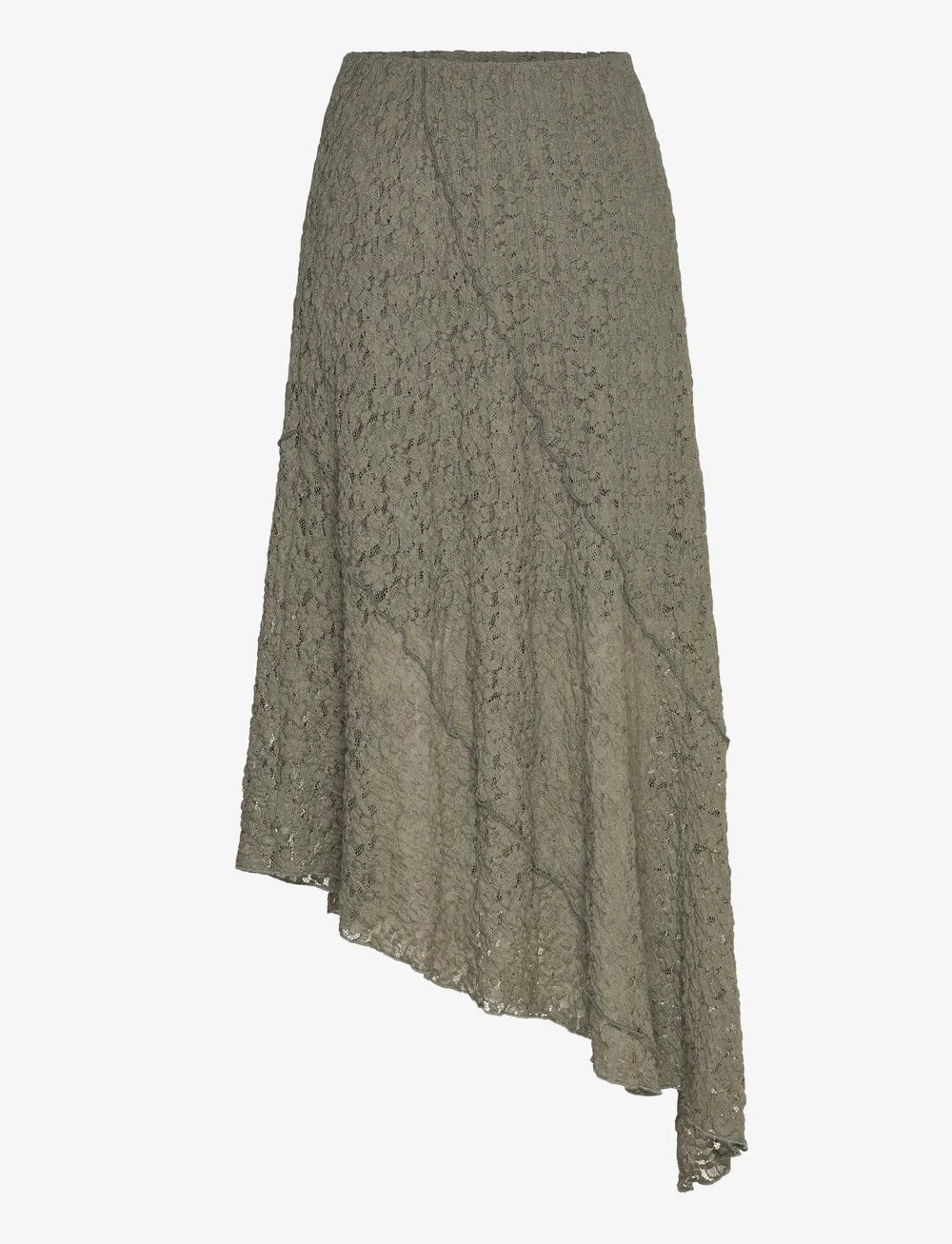 Bubbleroom - Asymmetric Lace Skirt - midi-röcke - dusty green - 1